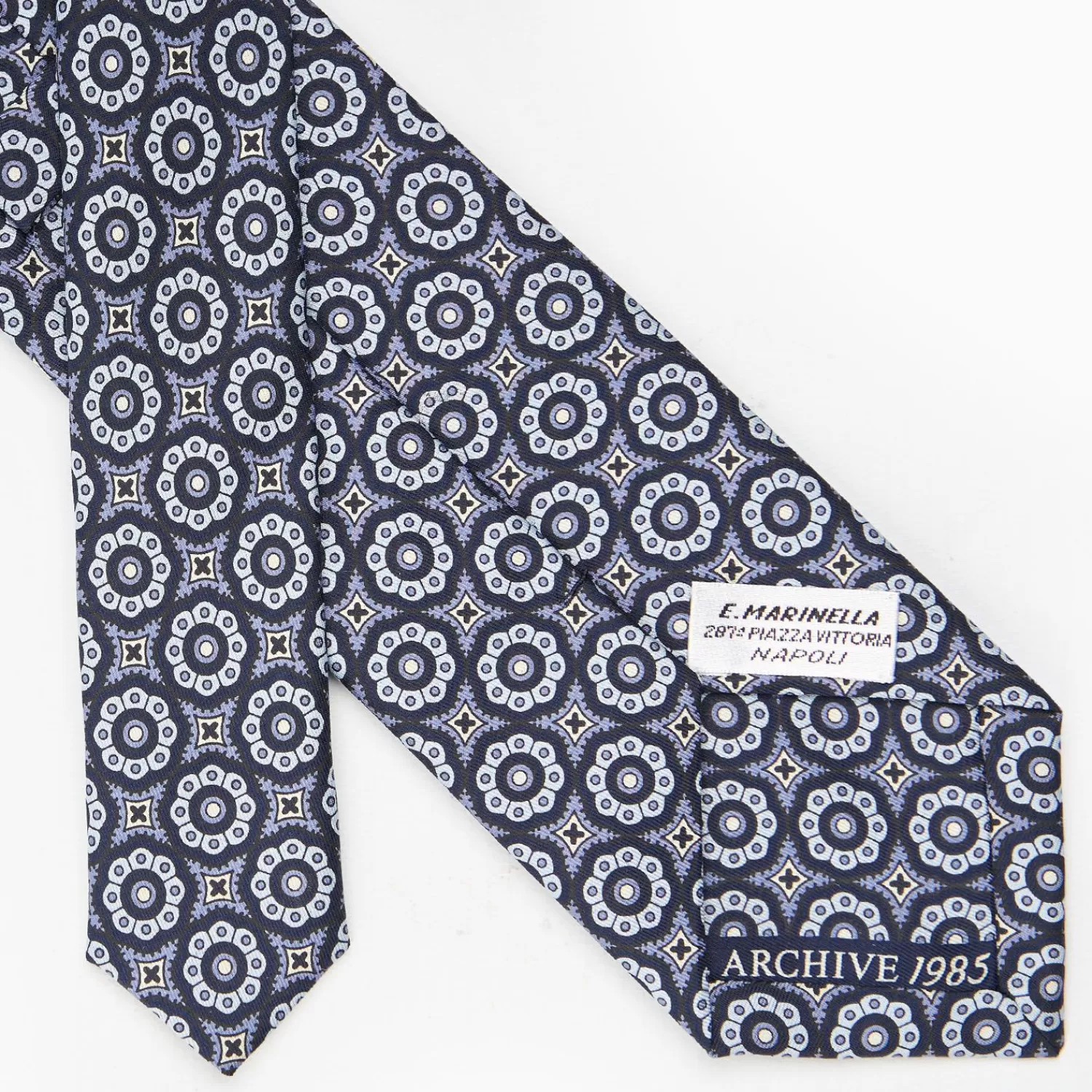 Dark Blue Archivio Collection Silk Tie 1985-01>E.Marinella New