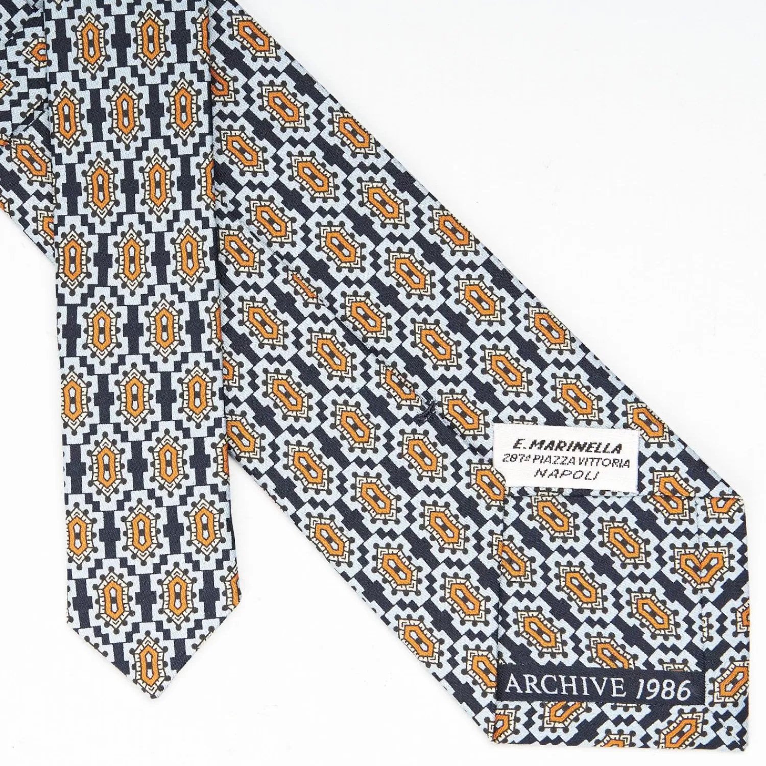 Dark Blue Archivio Collection Silk Tie 1986-02>E.Marinella Flash Sale