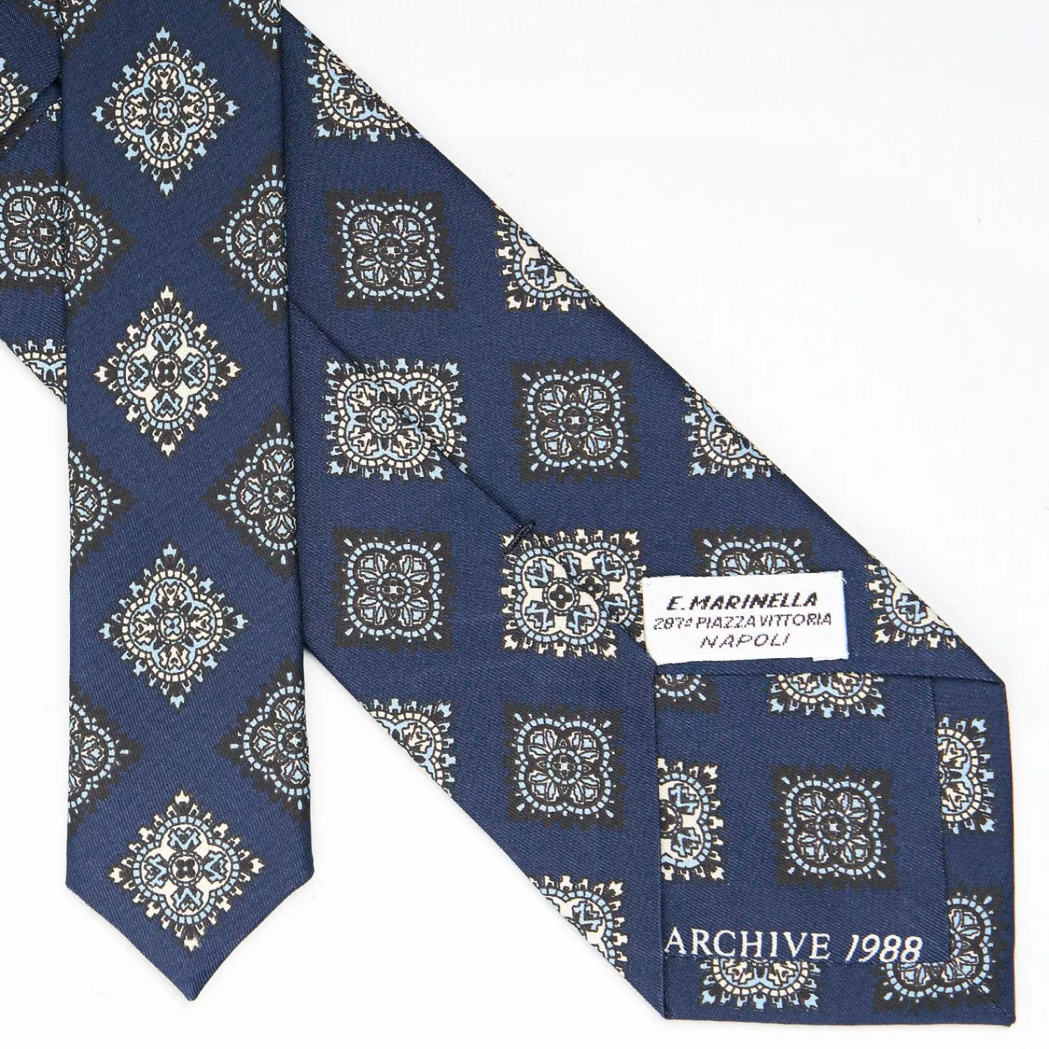 Dark Blue Archivio Collection Silk Tie 1988-01>E.Marinella New