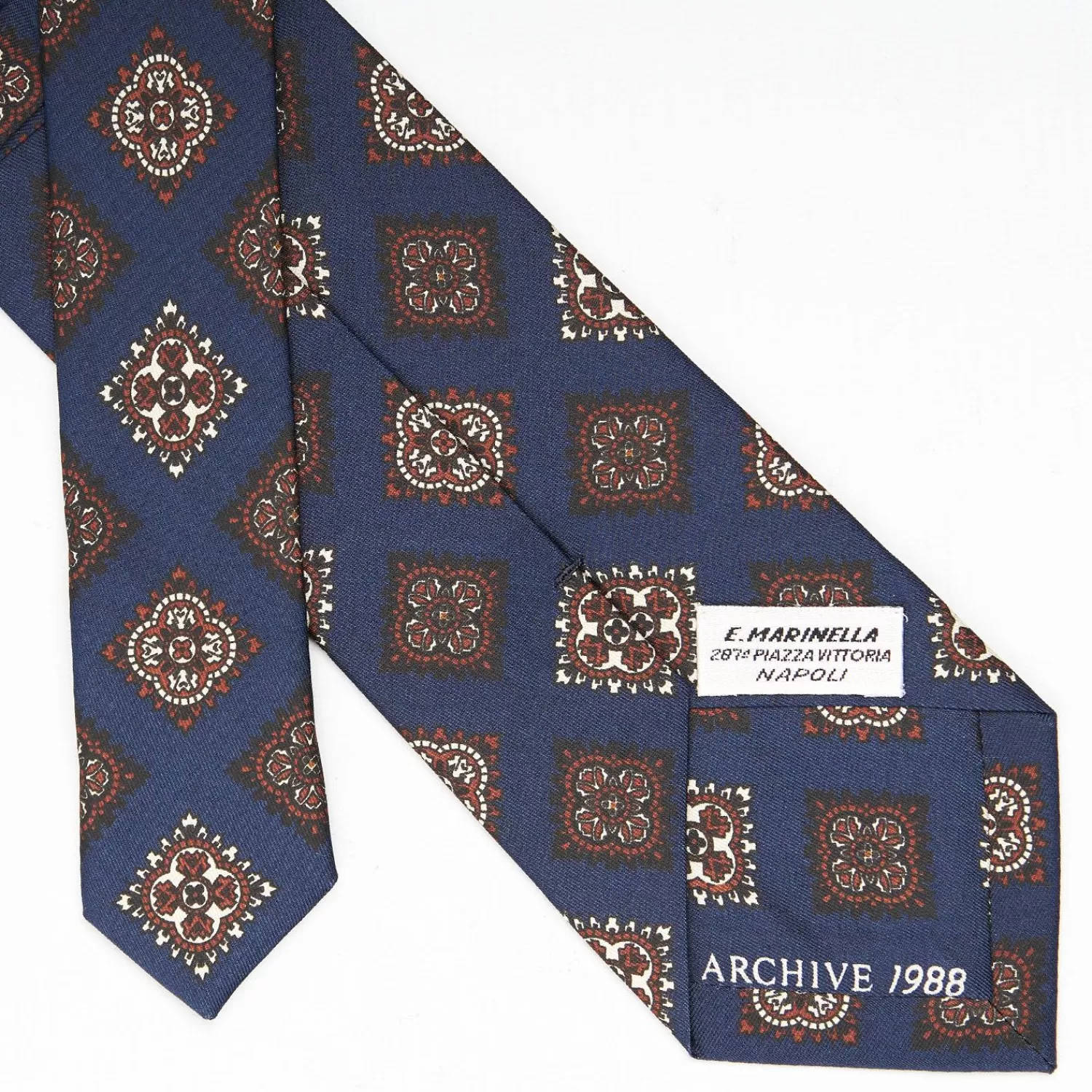 Dark Blue Archivio Collection Silk Tie 1988-02>E.Marinella Best Sale