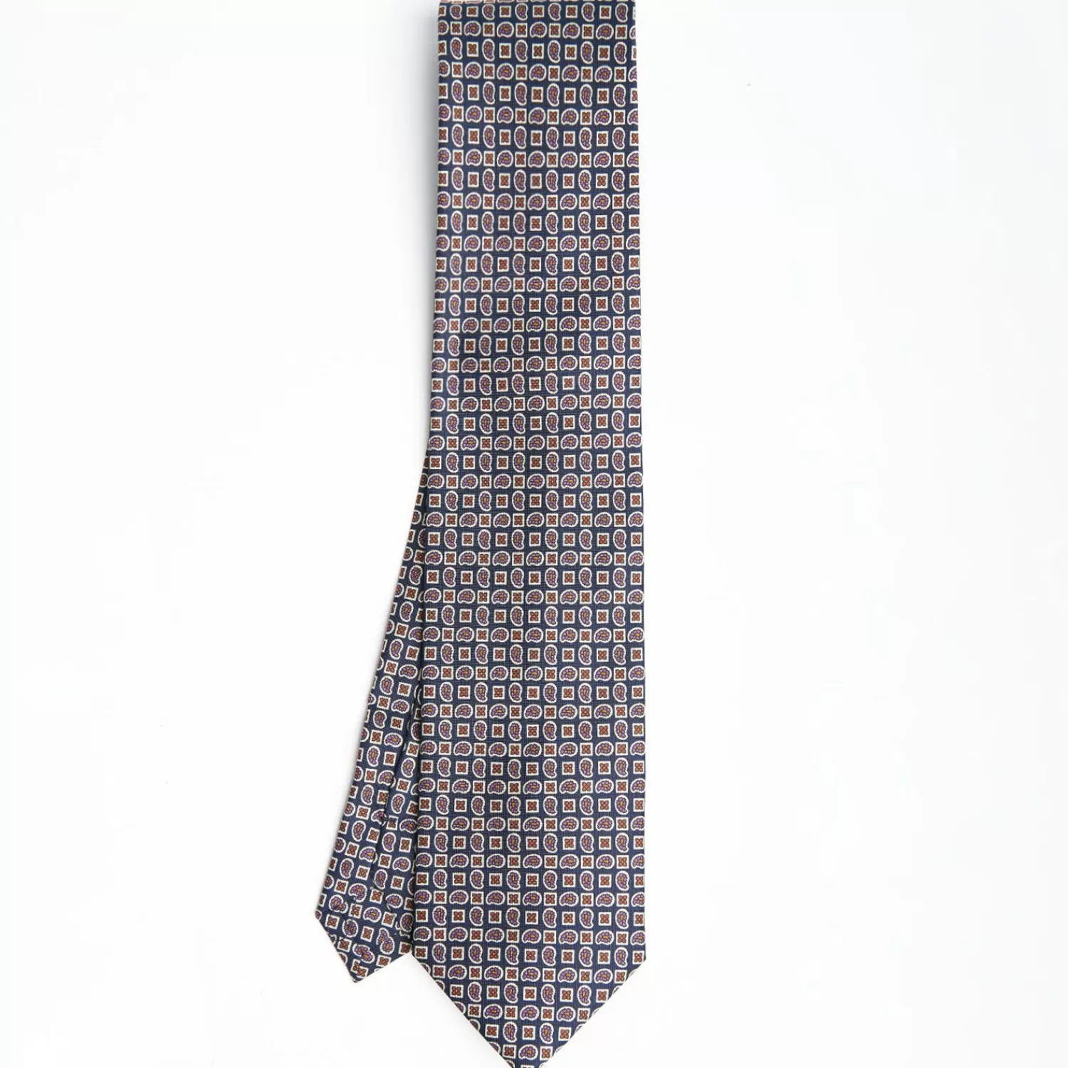 Dark Blue Extra Long Sartorial Silk Tie - Paisley Pattern>E.Marinella Cheap