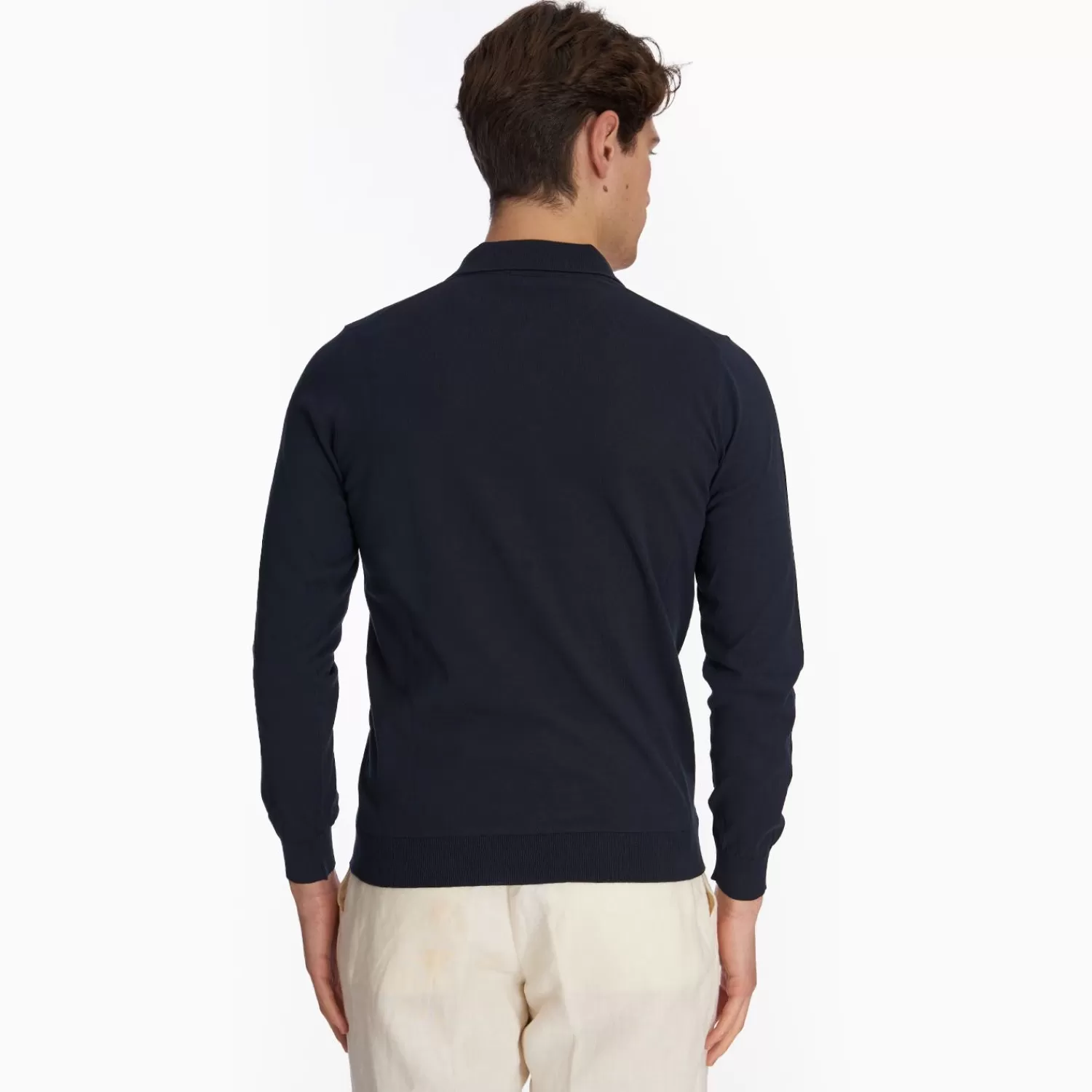 Dark Blue Jersey Long Sleeve Polo Shirt>E.Marinella Flash Sale