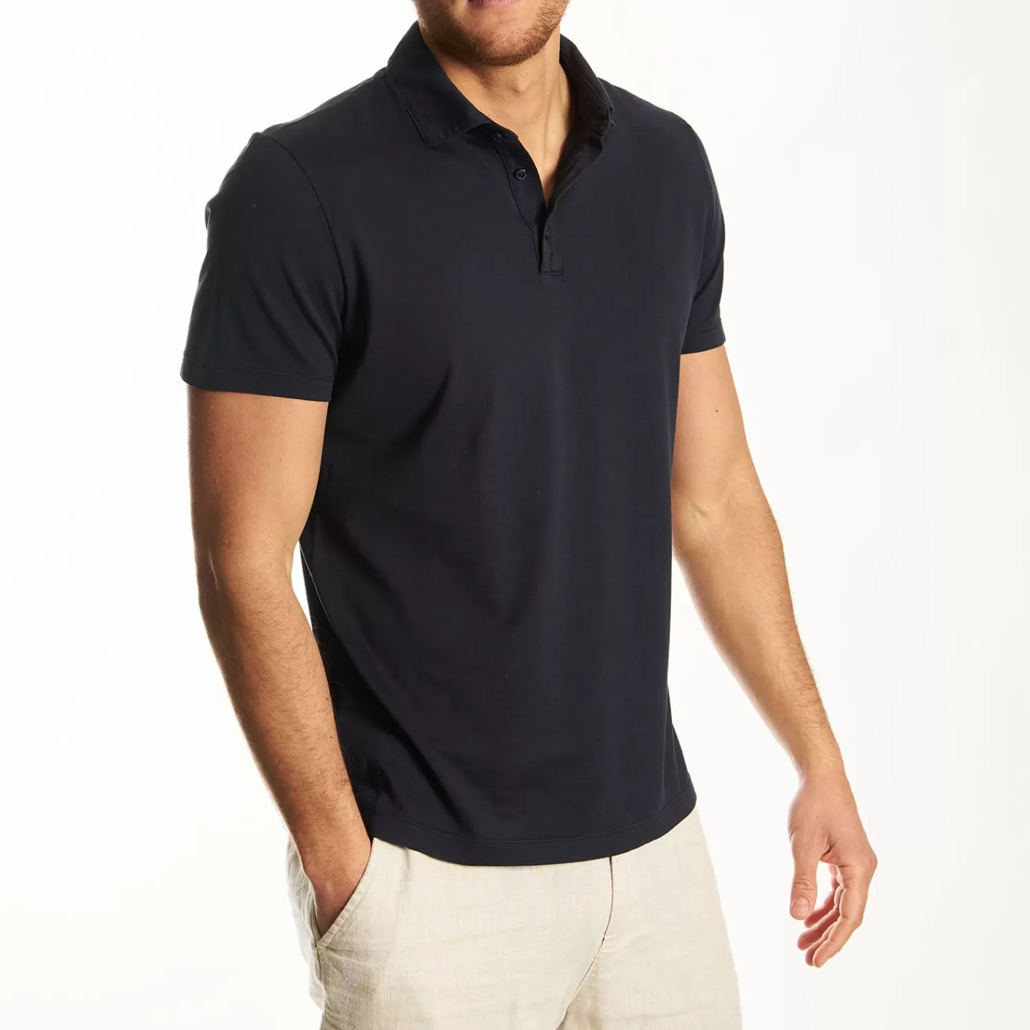 Dark Blue Jersey Short Sleeve Polo Shirt>E.Marinella Outlet