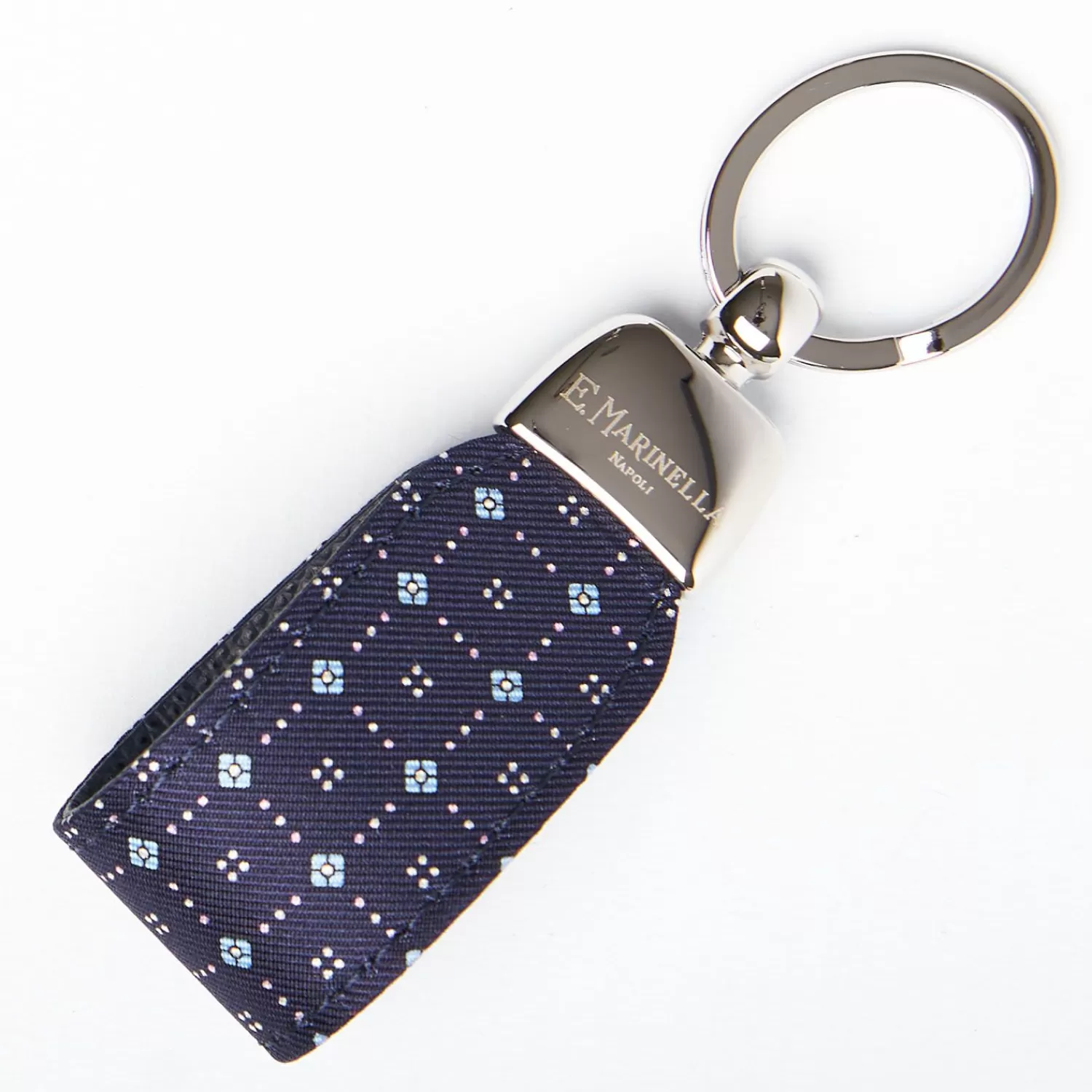 Dark Blue Keyfob In Silk And Leather>E.Marinella Cheap