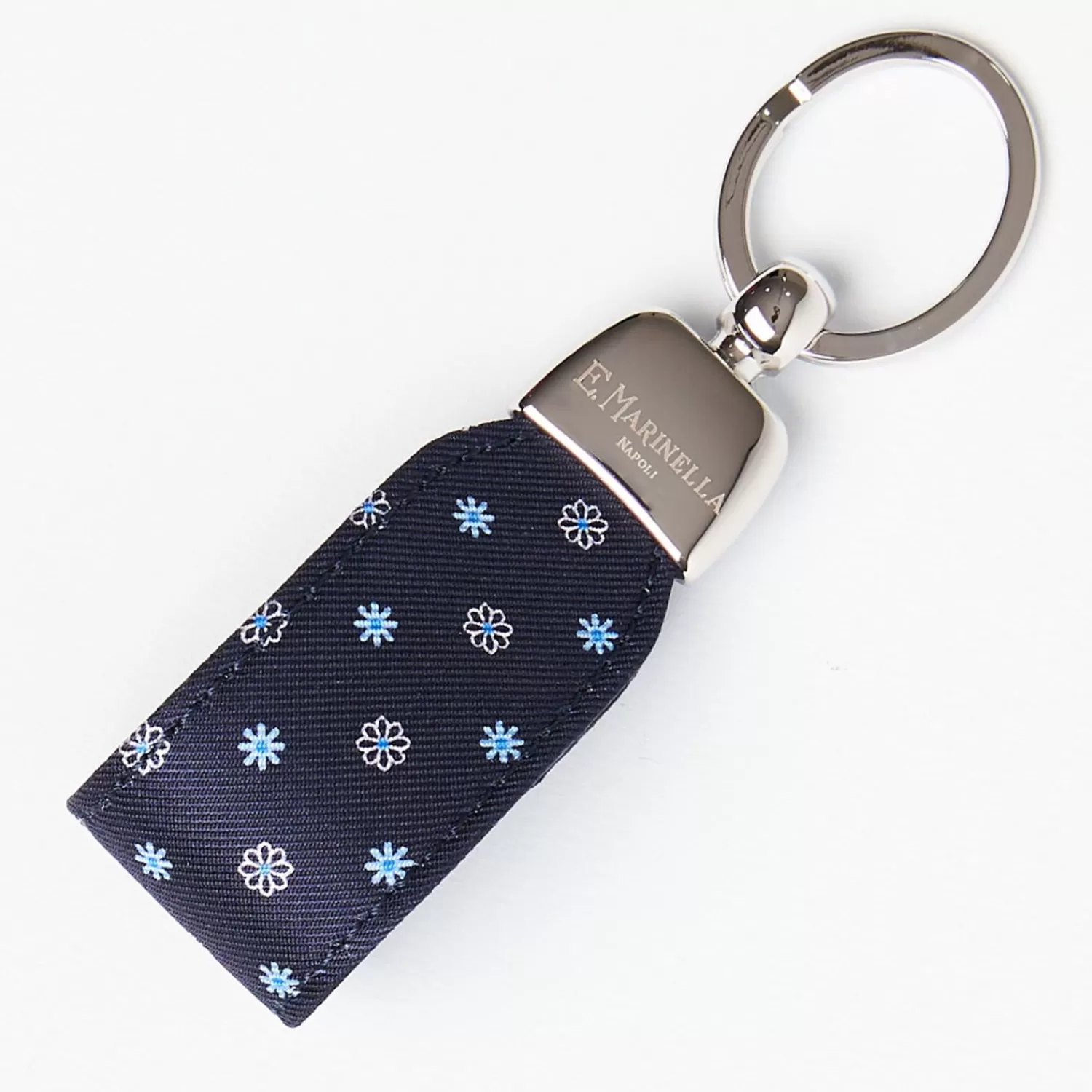 Dark Blue Keyfob In Silk And Leather>E.Marinella Discount