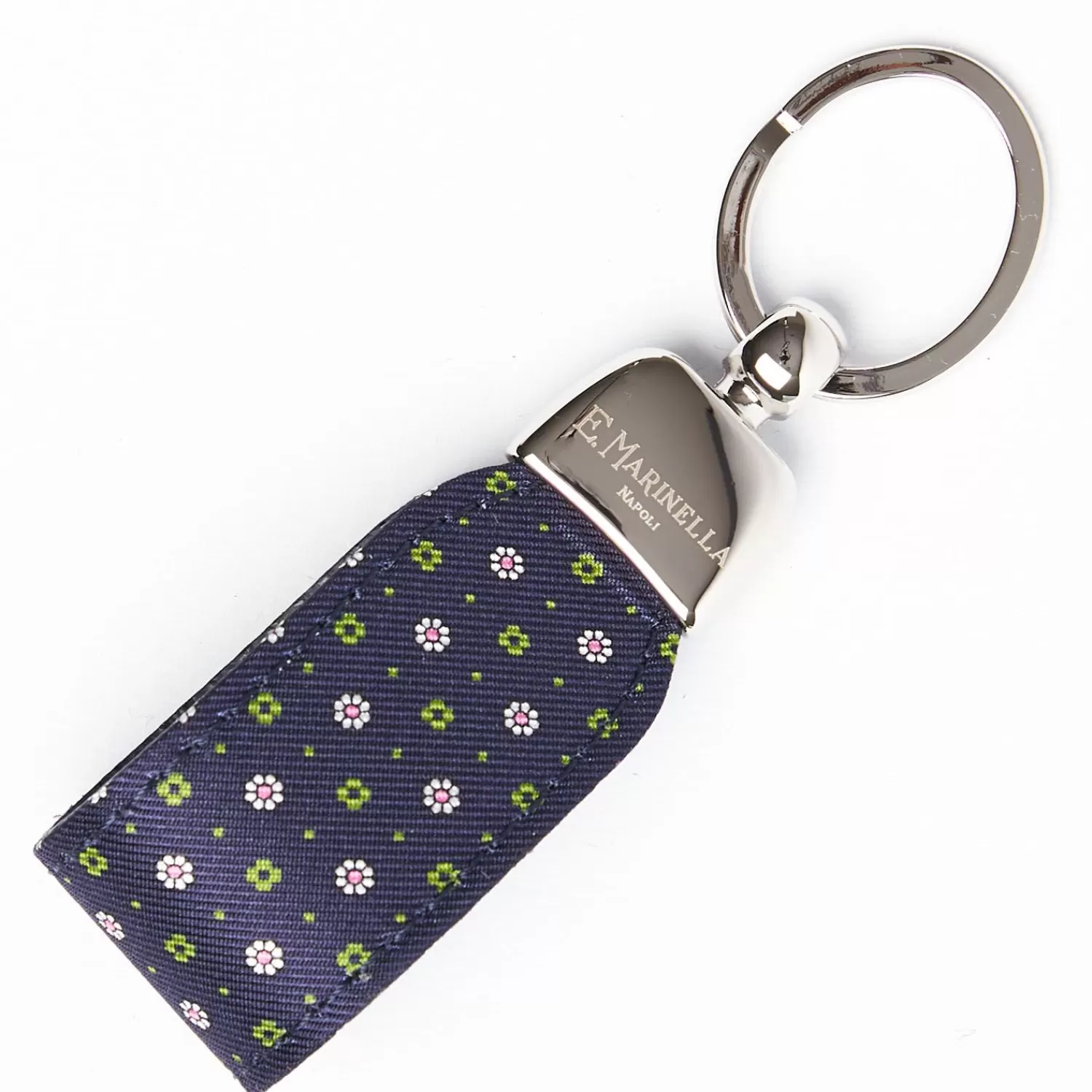 Dark Blue Keyfob In Silk And Leather>E.Marinella Best