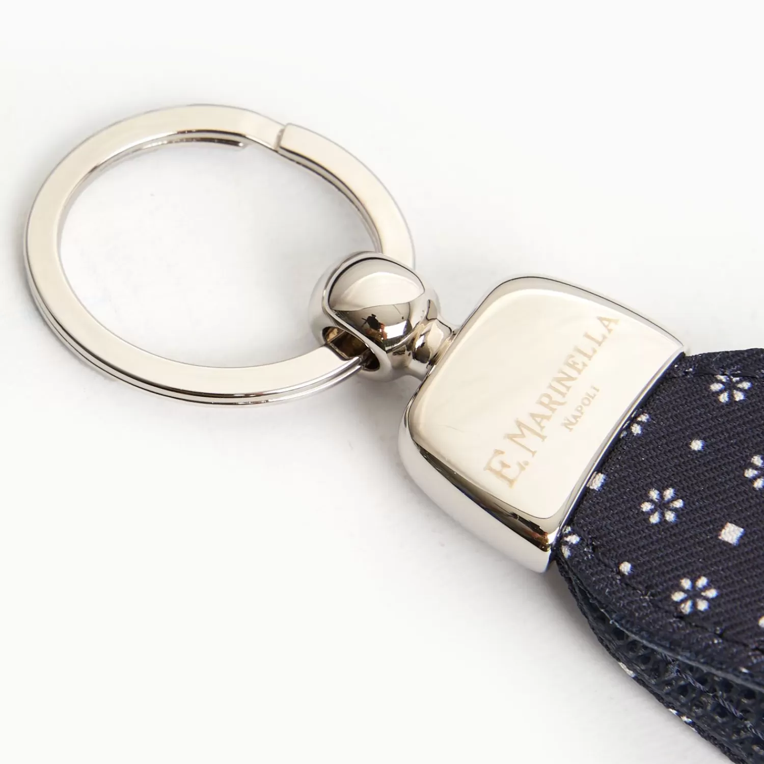 Dark Blue Keyfob In Silk And Leather>E.Marinella Best Sale