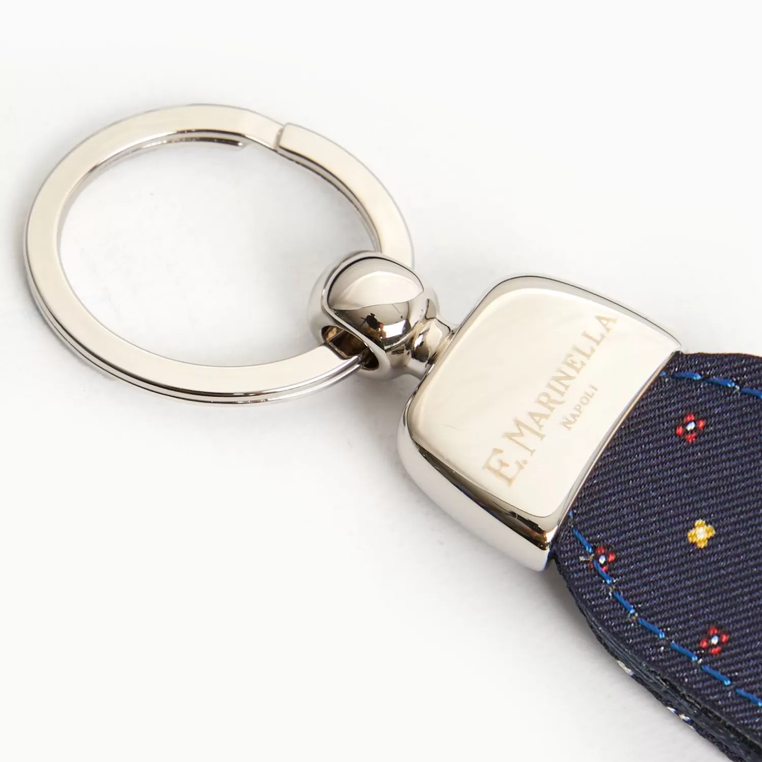 Dark Blue Keyfob In Silk And Leather>E.Marinella Discount