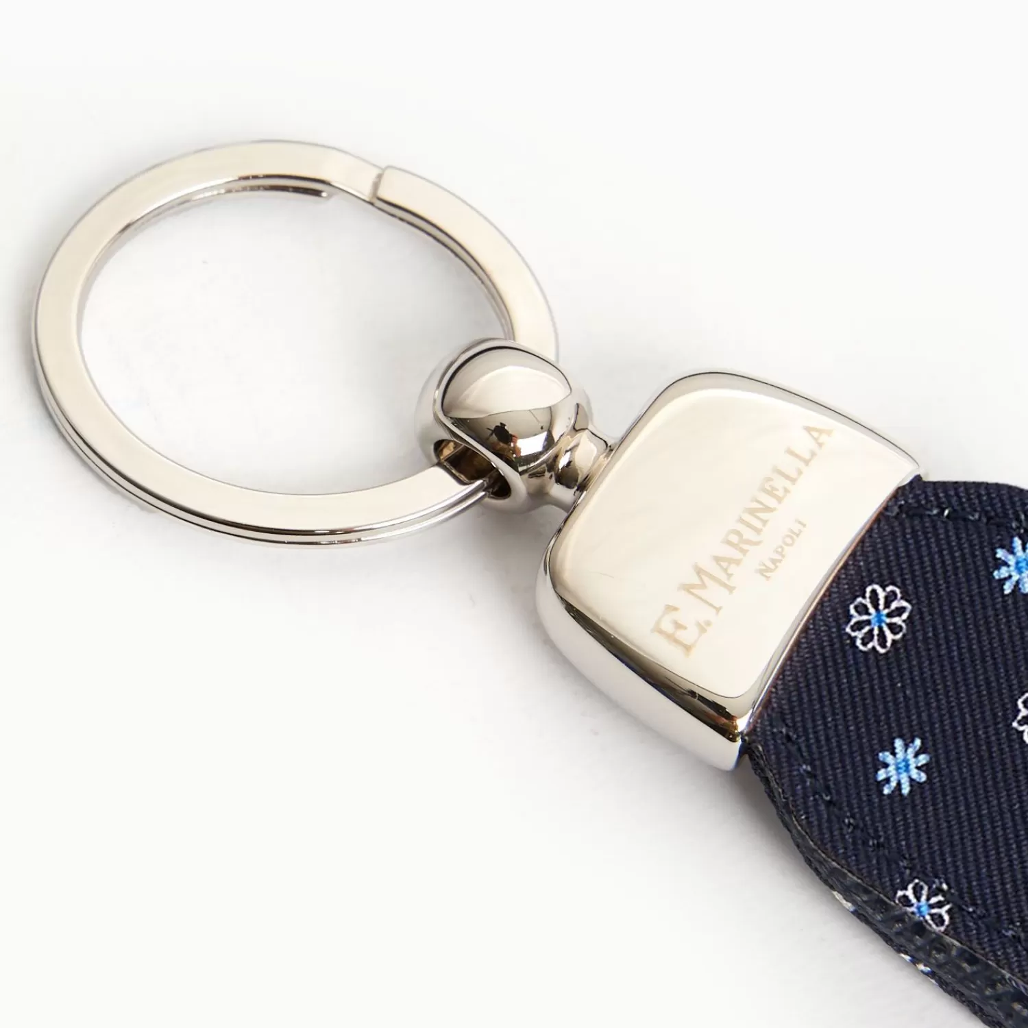 Dark Blue Keyfob In Silk And Leather>E.Marinella Discount