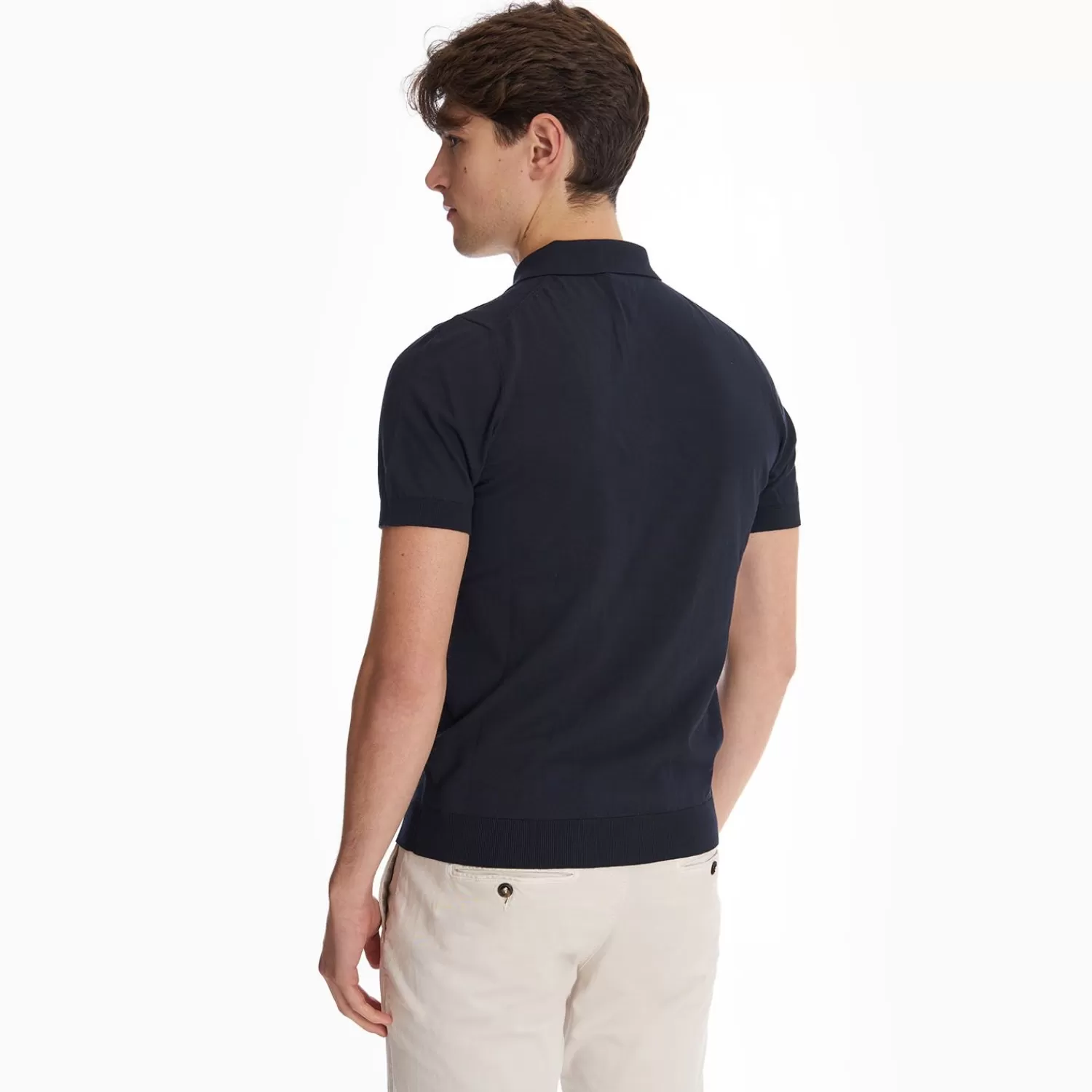 Dark Blue Long Sleeve Knitted Polo>E.Marinella New