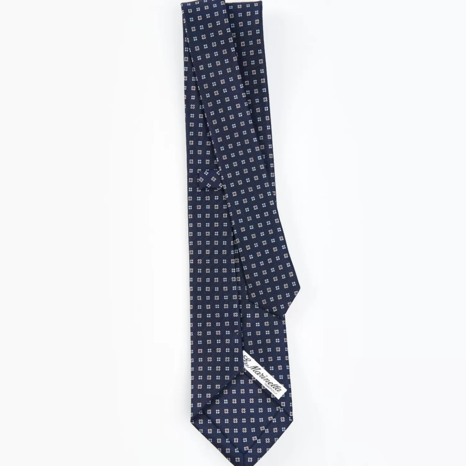 Dark Blue Sartorial Classic Silk Tie - Small Flower Pattern>E.Marinella Store