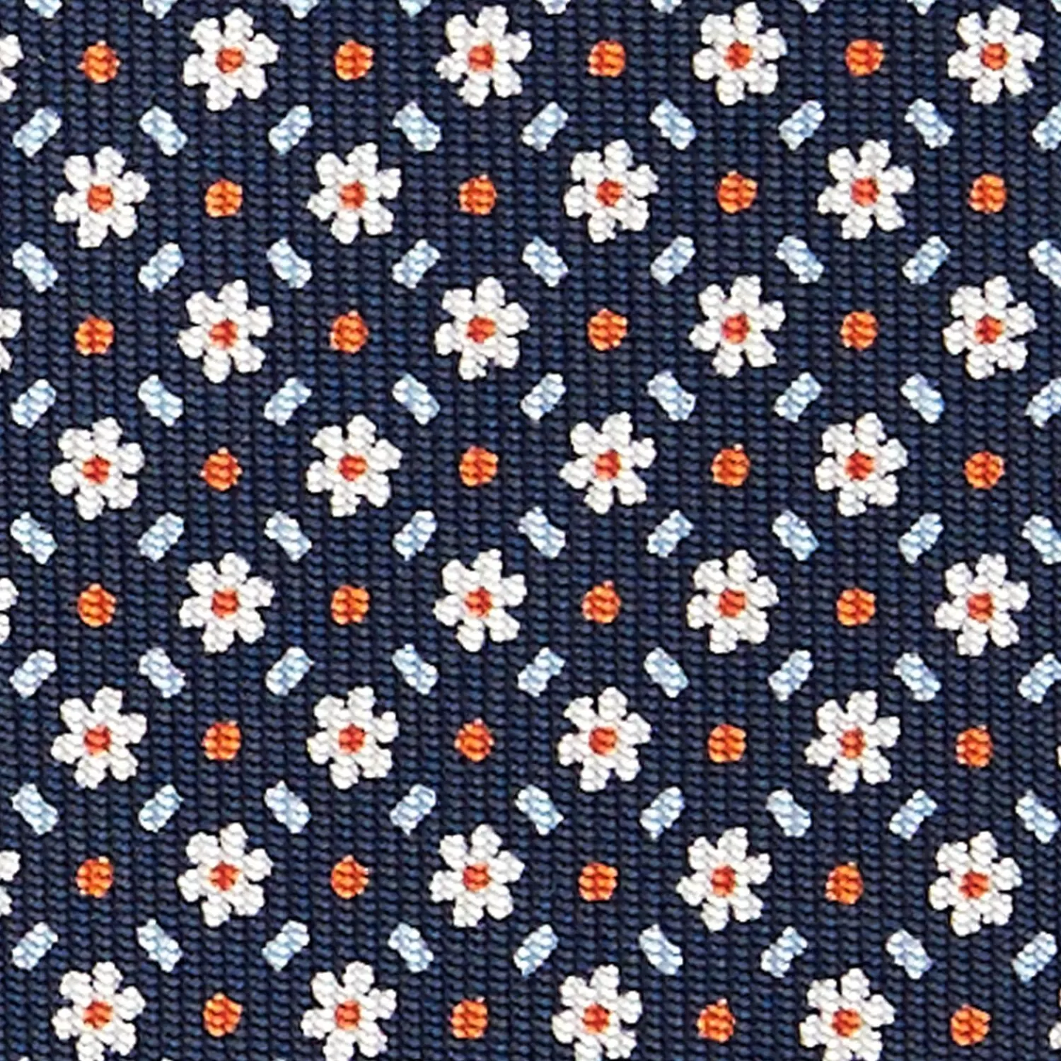 Dark Blue Sartorial Classic Silk Tie - Small Flower Pattern>E.Marinella Store