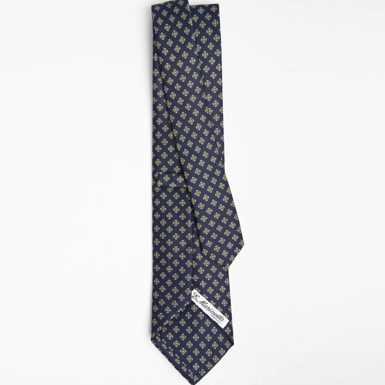 Dark Blue Sartorial Classic Silk Tie Large Flower Pattern>E.Marinella Shop