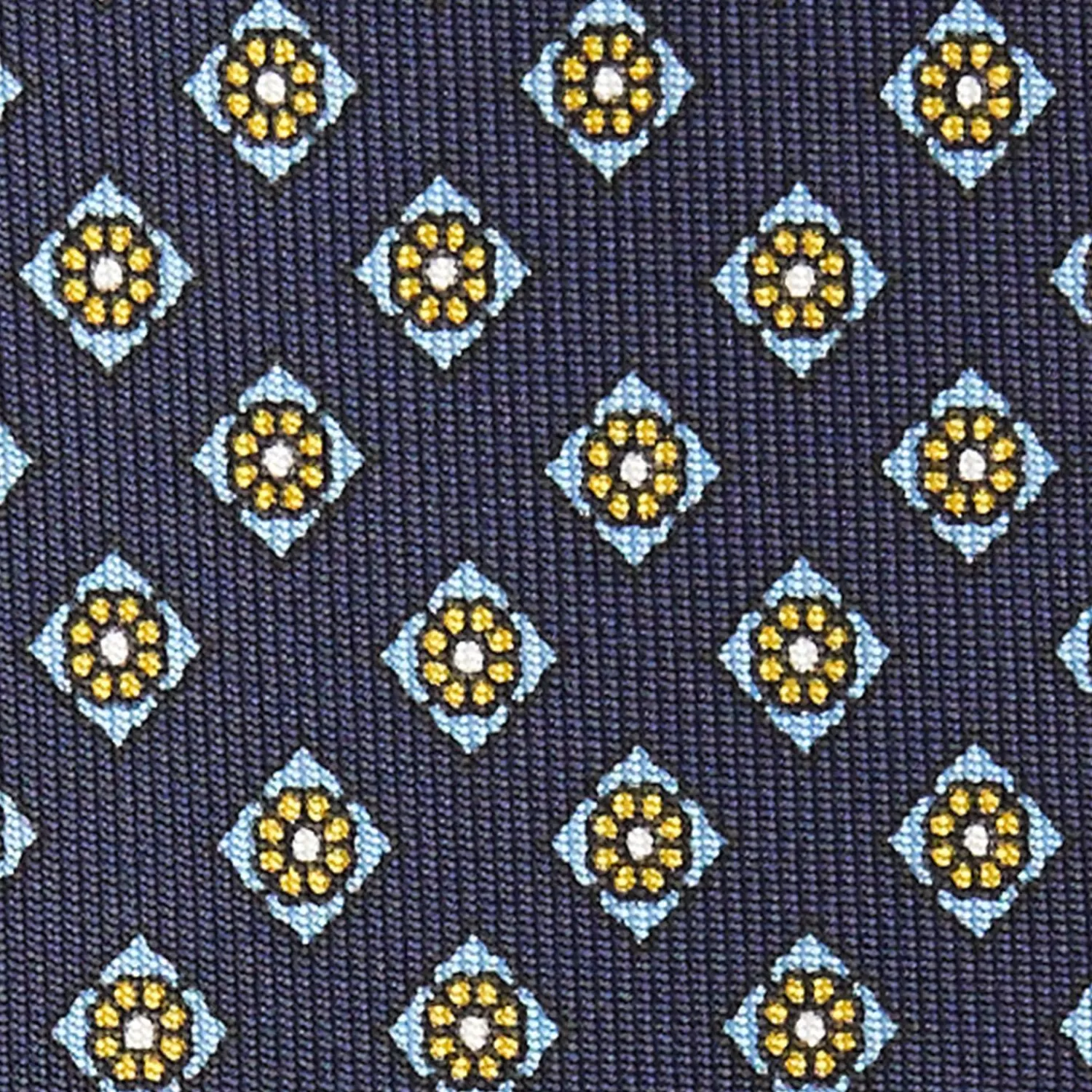 Dark Blue Sartorial Classic Silk Tie Large Flower Pattern>E.Marinella Shop