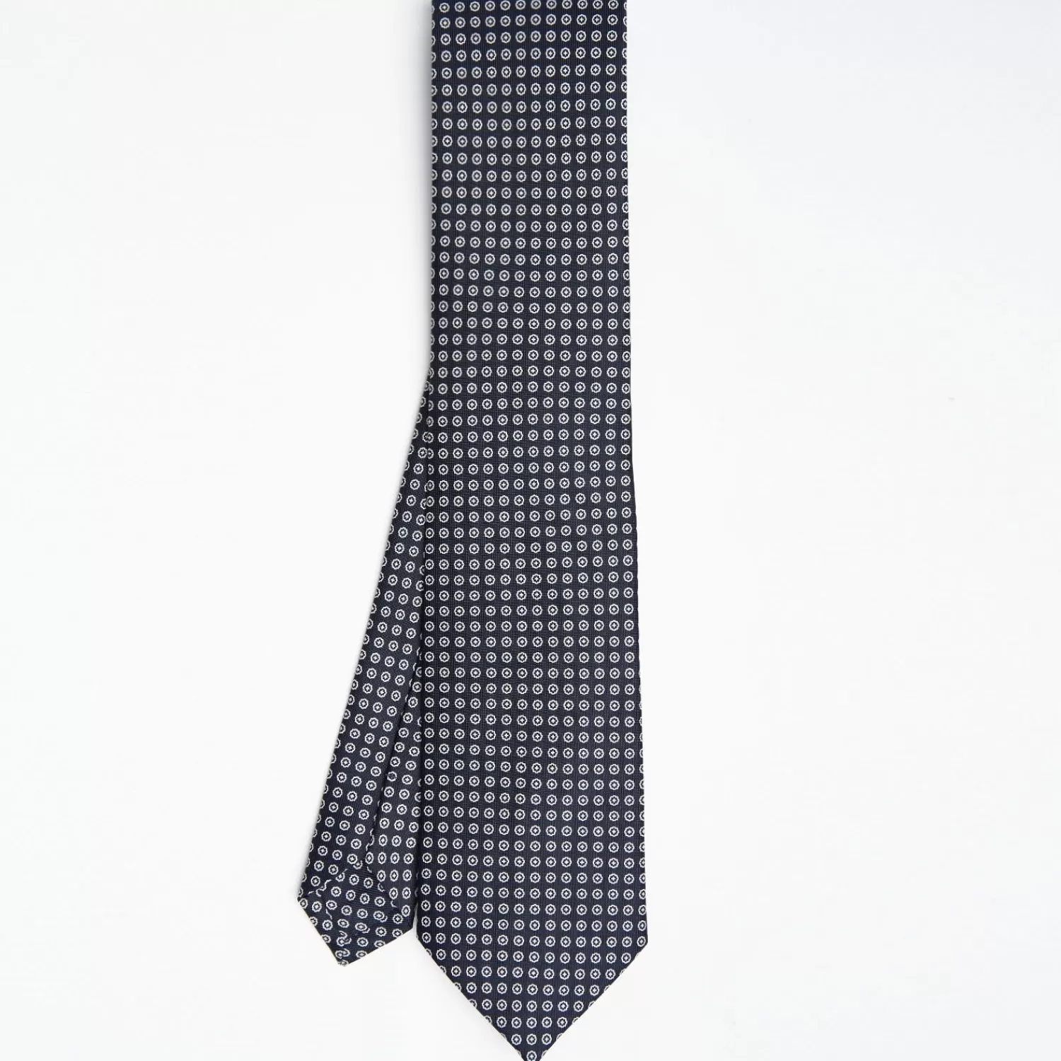 Dark Blue Sartorial Classic Silk Tie Small Flower Pattern>E.Marinella Store