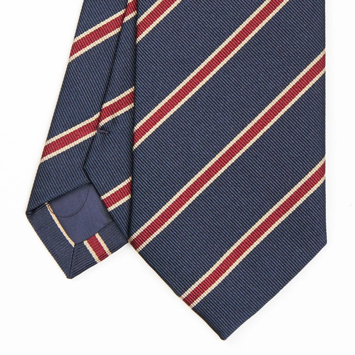 Dark Blue Sartorial Striped Silk Tie>E.Marinella Discount