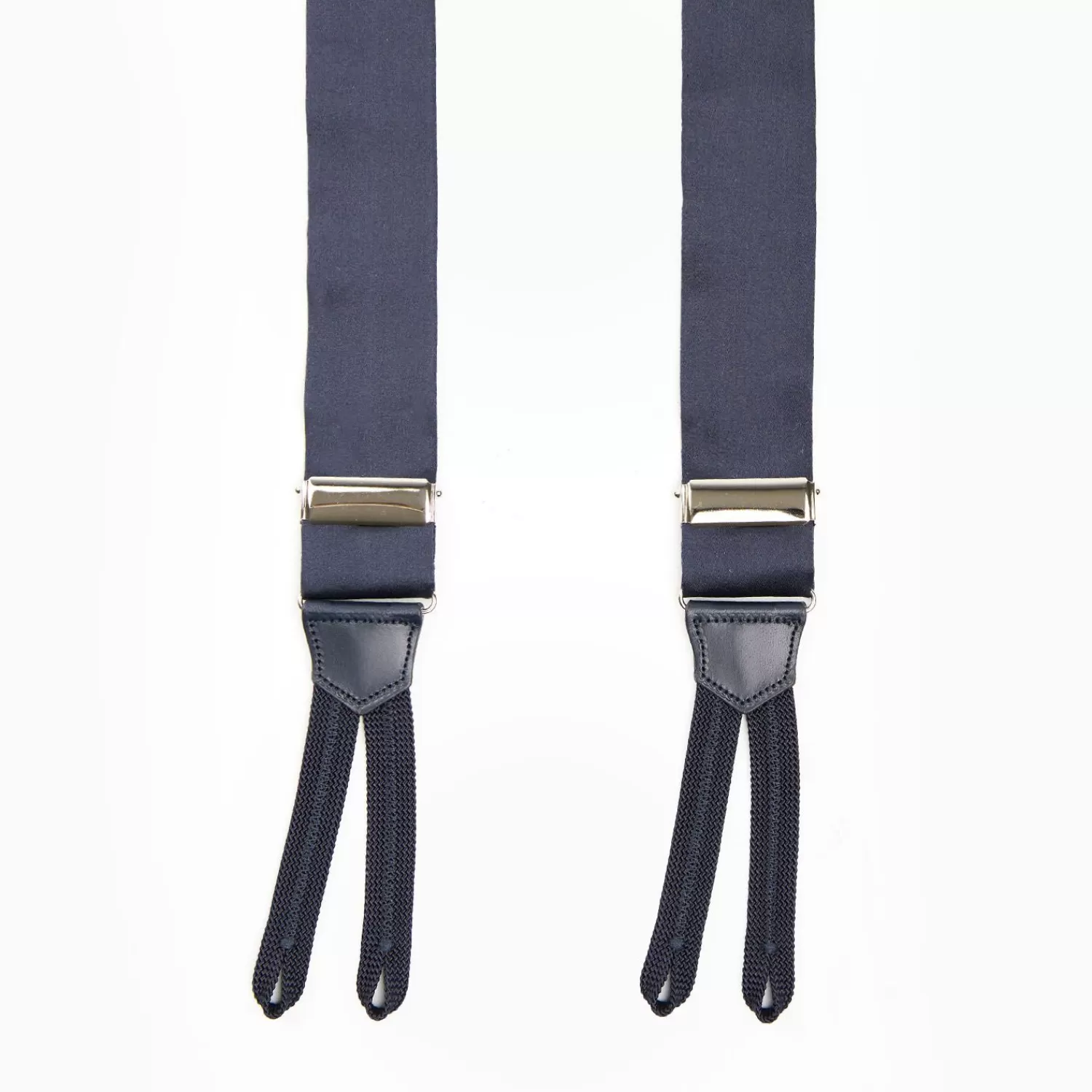 Dark Blue Satin Silk Braces>E.Marinella Store