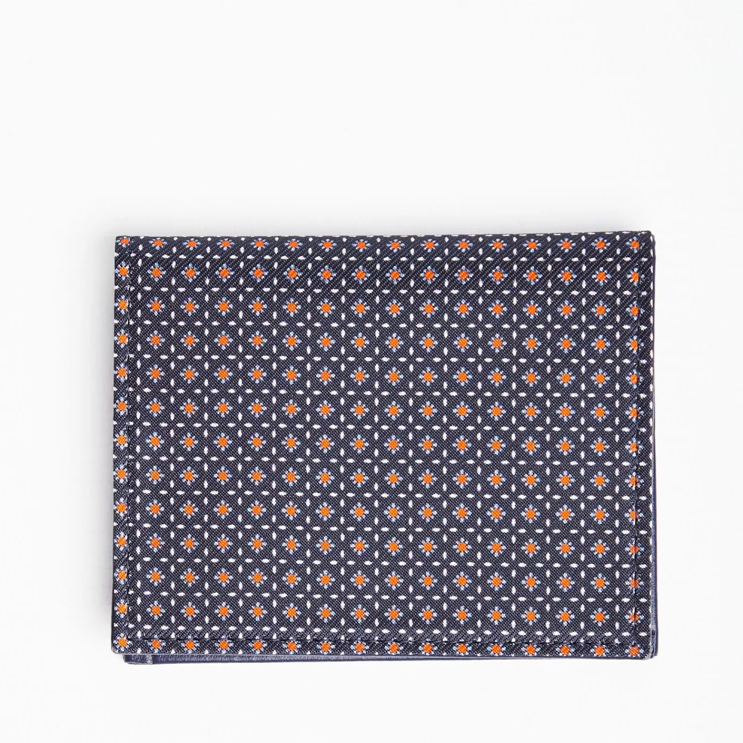 Dark Blue Silk And Leather Folding Card Holder - 10 Compartments>E.Marinella Best
