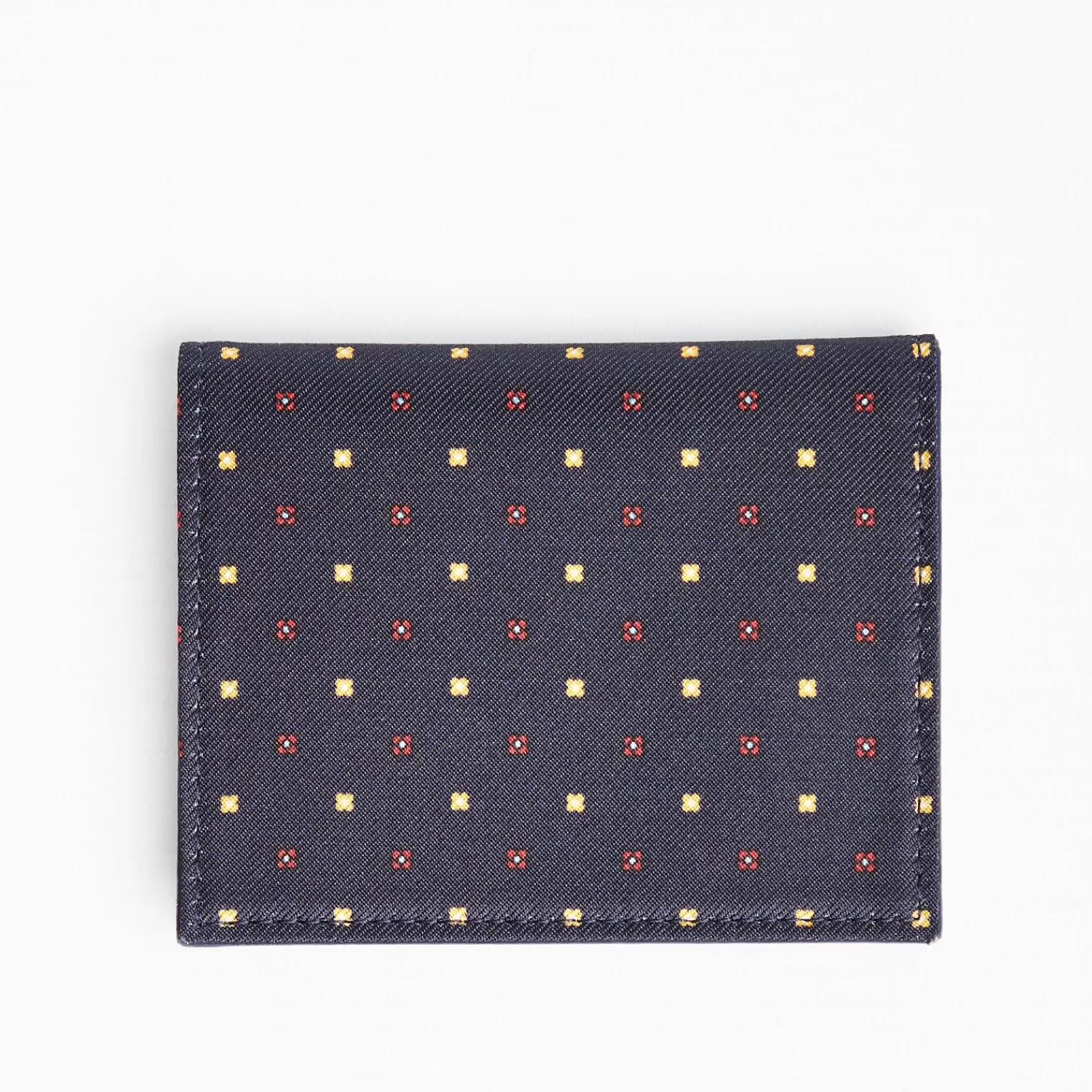 Dark Blue Silk And Leather Folding Card Holder - 10 Compartments>E.Marinella Cheap