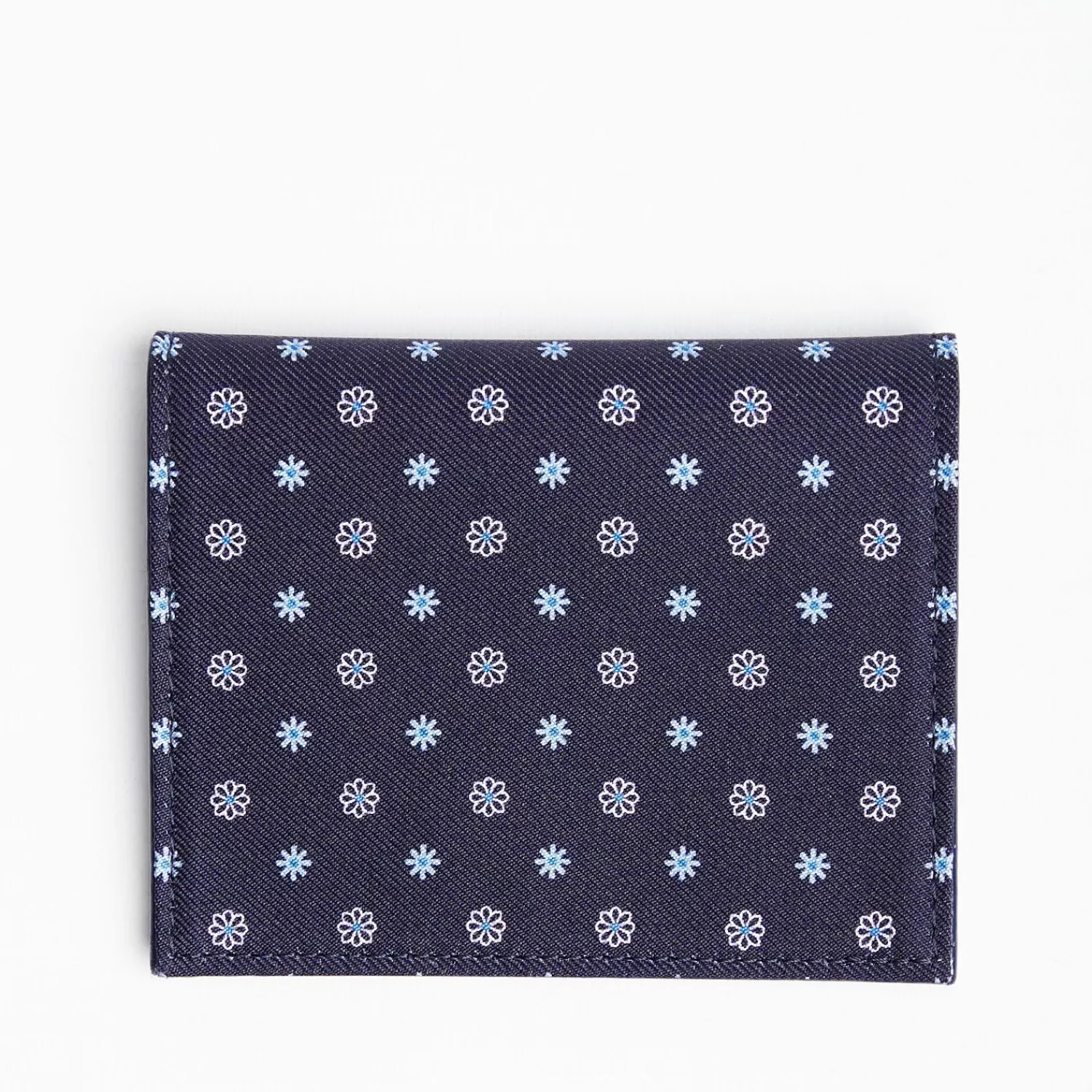 Dark Blue Silk And Leather Folding Card Holder - 10 Compartments>E.Marinella Outlet