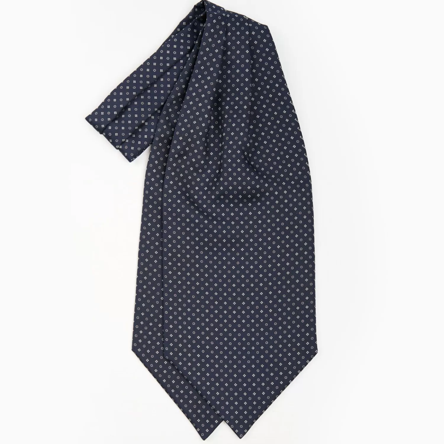 Dark Blue Silk Ascot Tie - Small Flower Designs>E.Marinella Flash Sale