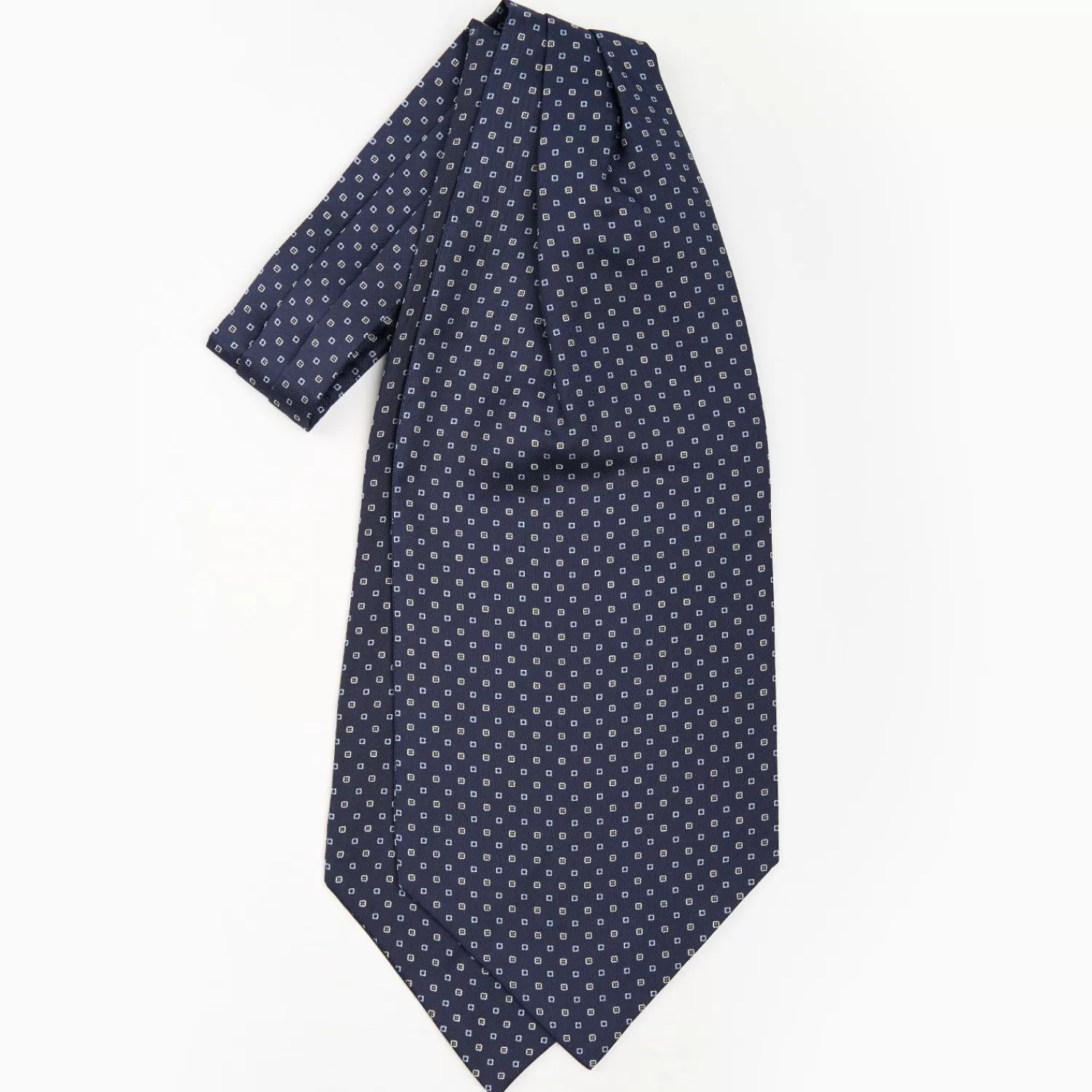 Dark Blue Silk Ascot Tie - Small Flower Designs>E.Marinella Sale