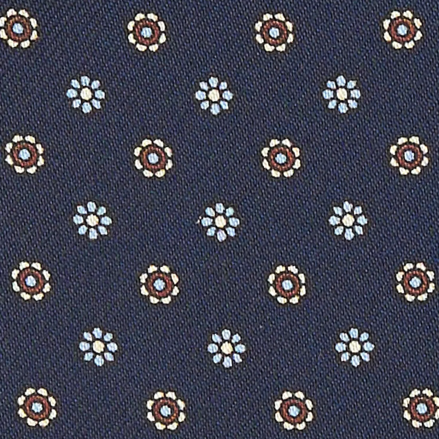 Dark Blue Silk Ascot Tie - Small Flower Designs>E.Marinella Sale