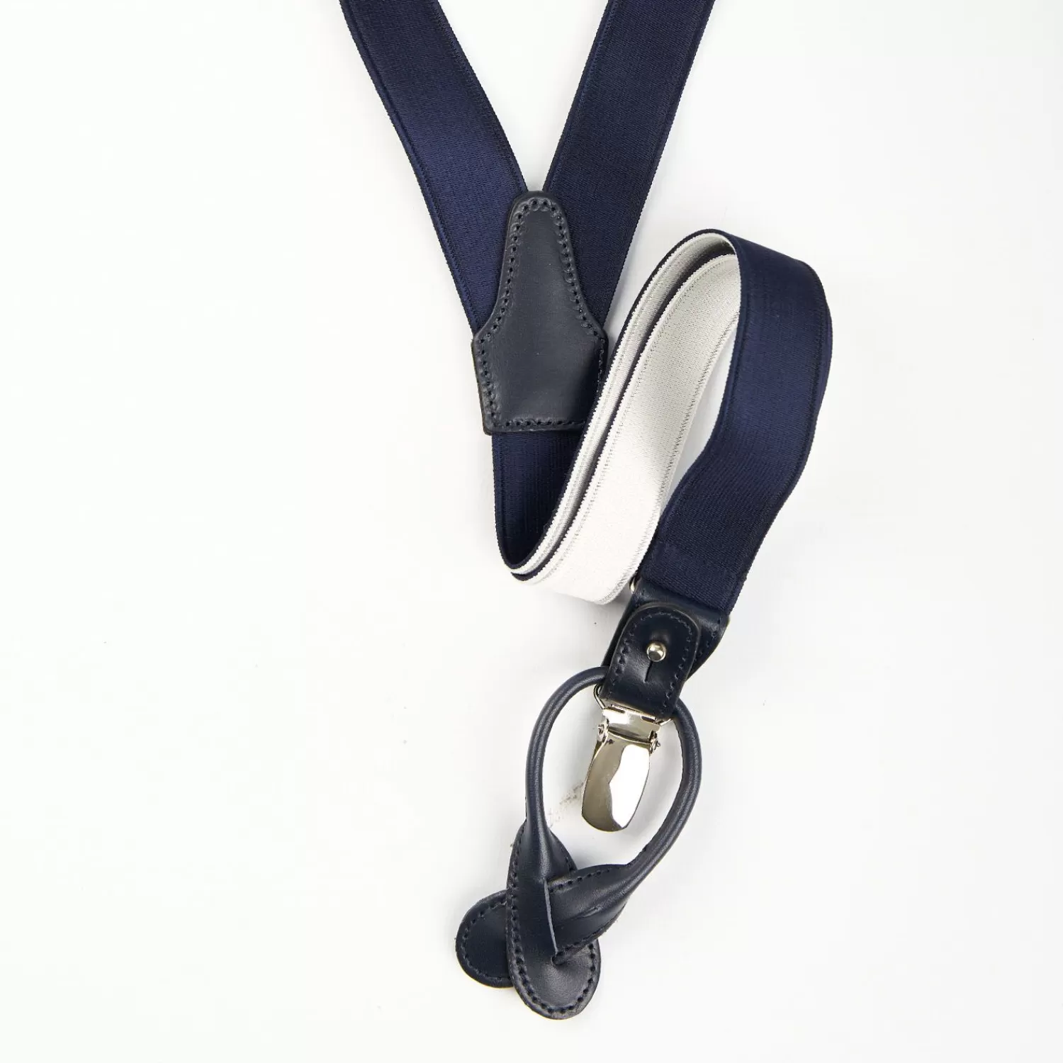 Dark Blue Slim Plain Colour Braces>E.Marinella Clearance