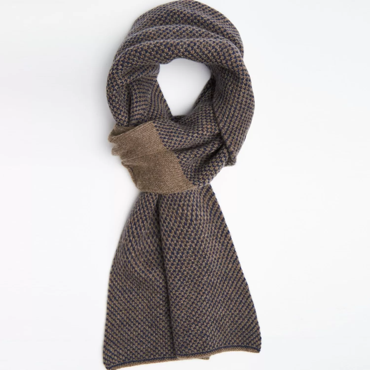 Dark Brown And Blue Cashmere Neck Warmer>E.Marinella Flash Sale