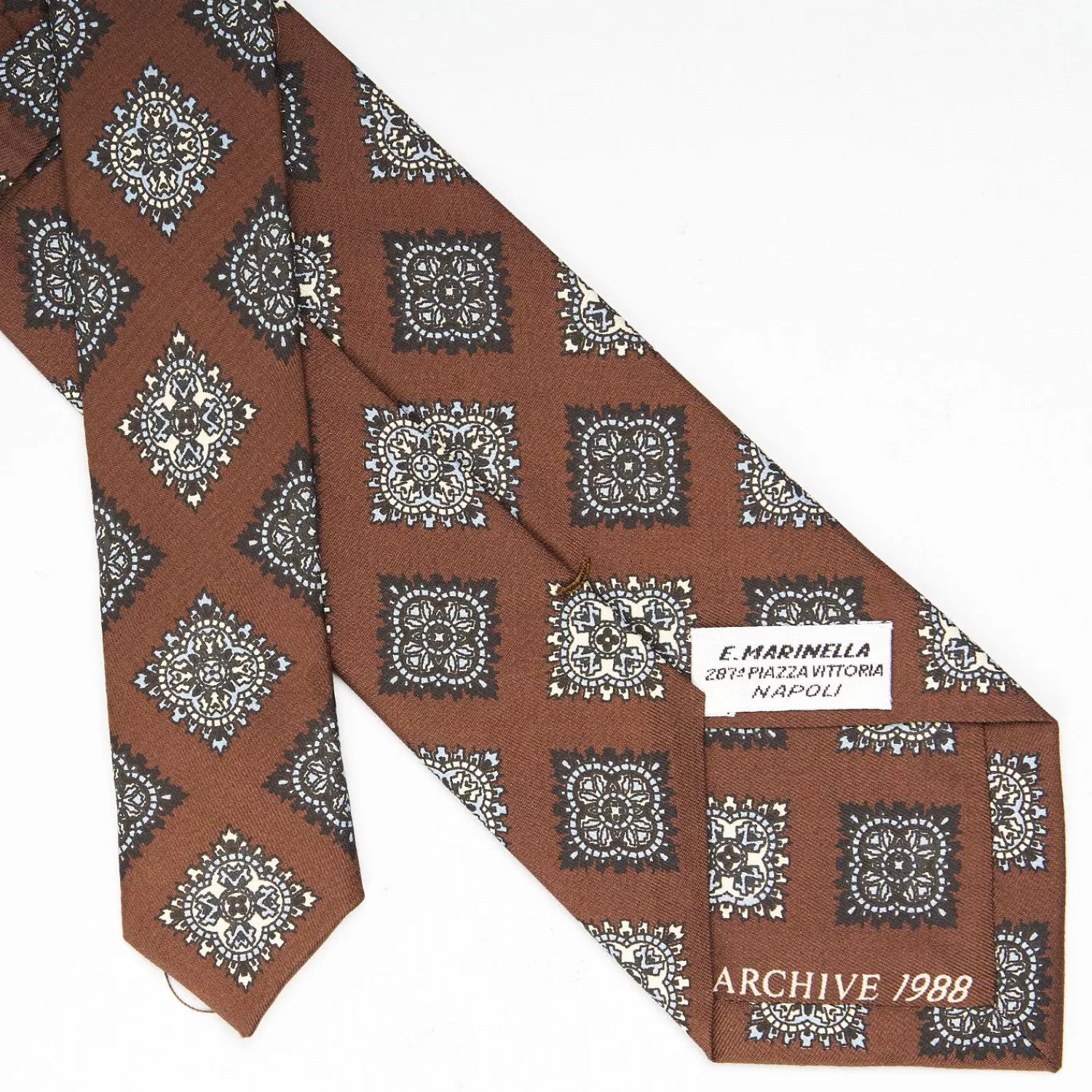 Dark Brown Archivio Collection Silk Tie 1988-05>E.Marinella Sale