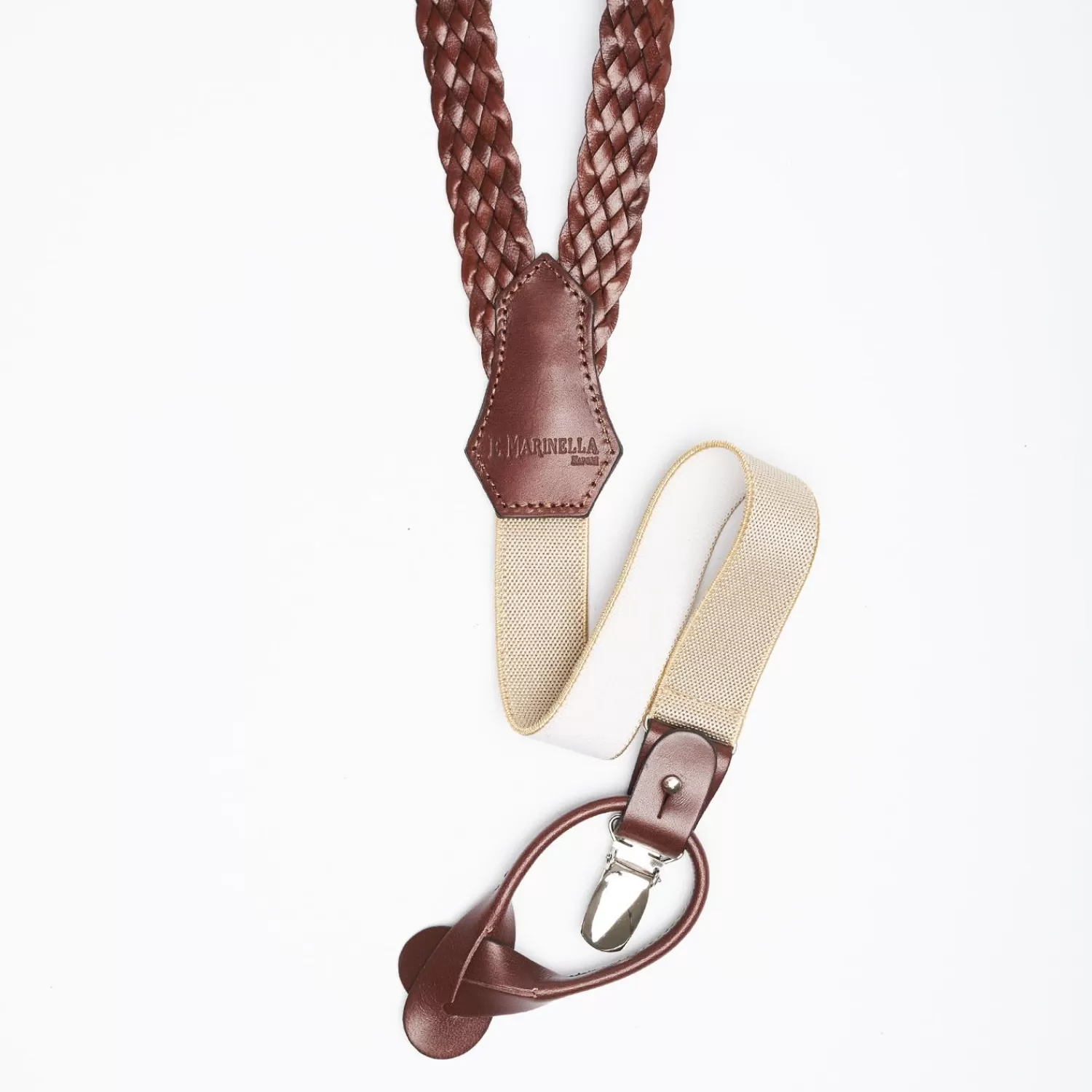 Dark Brown Leather Braces>E.Marinella Sale