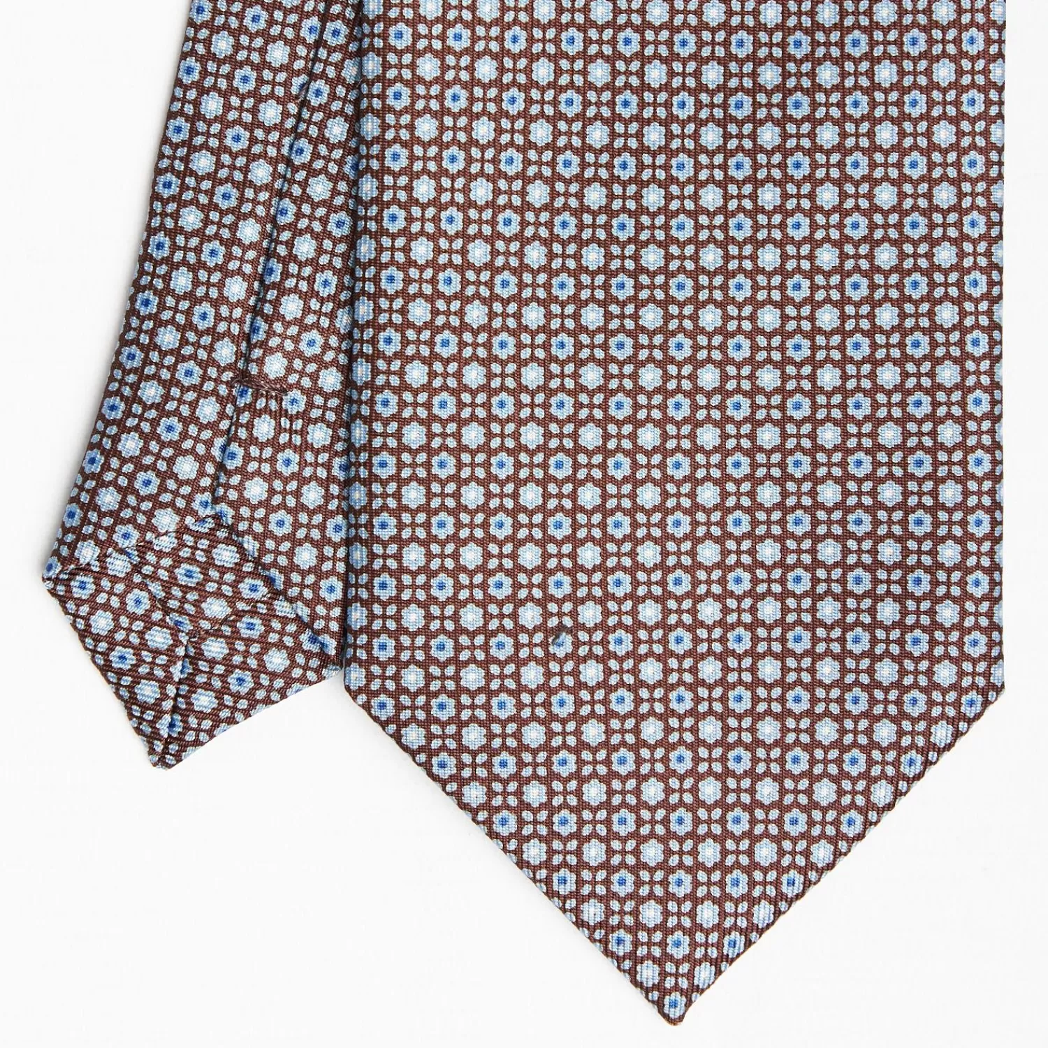 Dark Brown Sartorial Classic Silk Tie Small Flower Pattern>E.Marinella Cheap