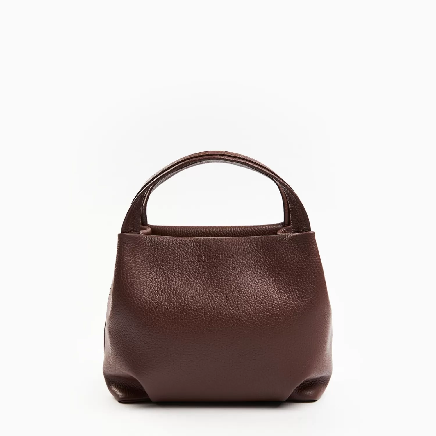 Dark Brown Textured Leather Soft Mini Bag>E.Marinella Sale