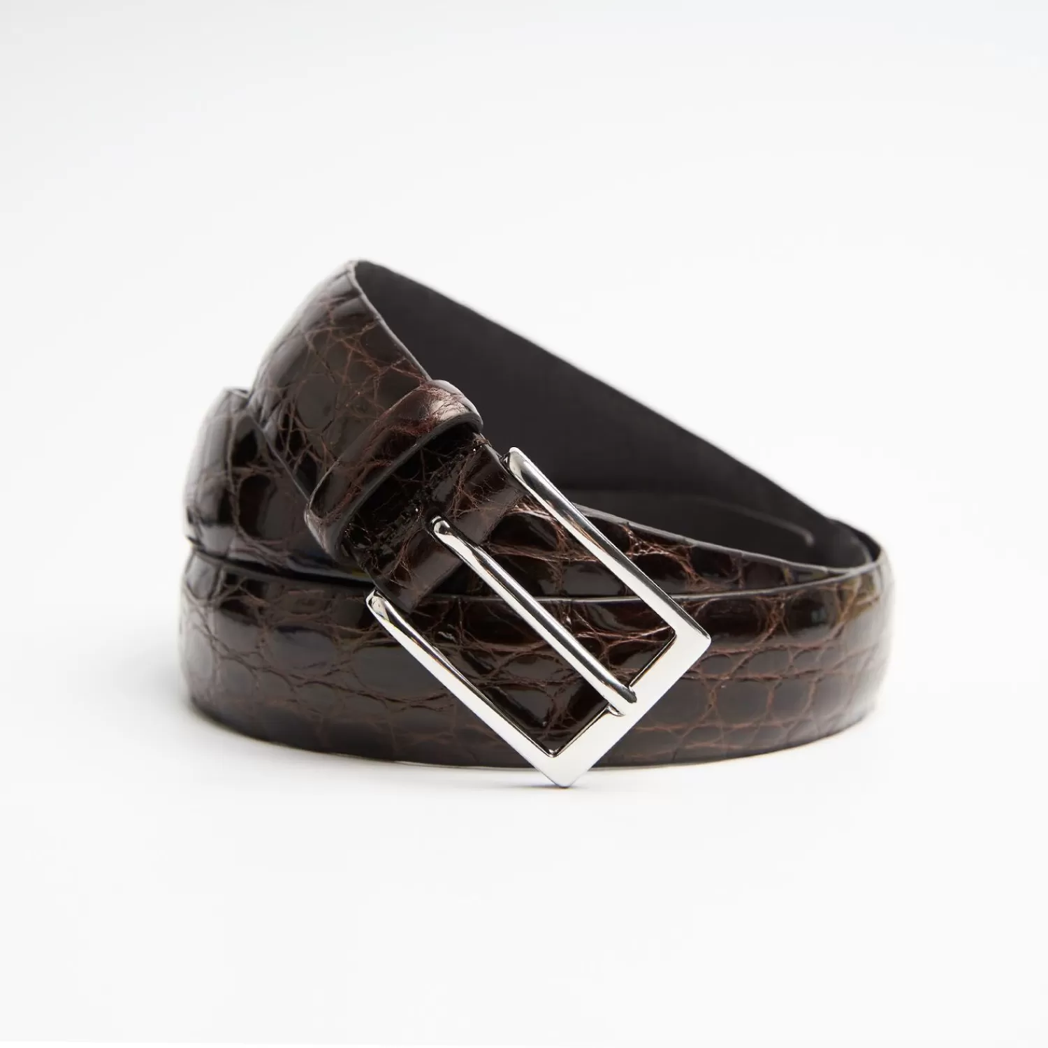 Dark Chocolate Belt In Alligator>E.Marinella Flash Sale