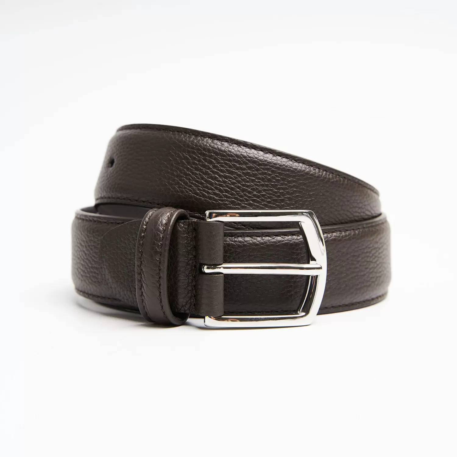 Dark Chocolate Belt In Fine-Grained Leather>E.Marinella Outlet