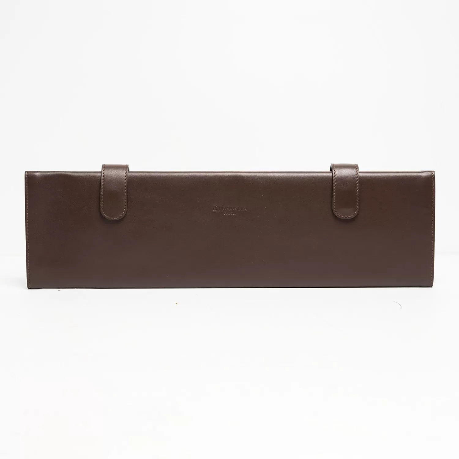 Dark Chocolate Travel Tie Holder In Leather>E.Marinella Outlet