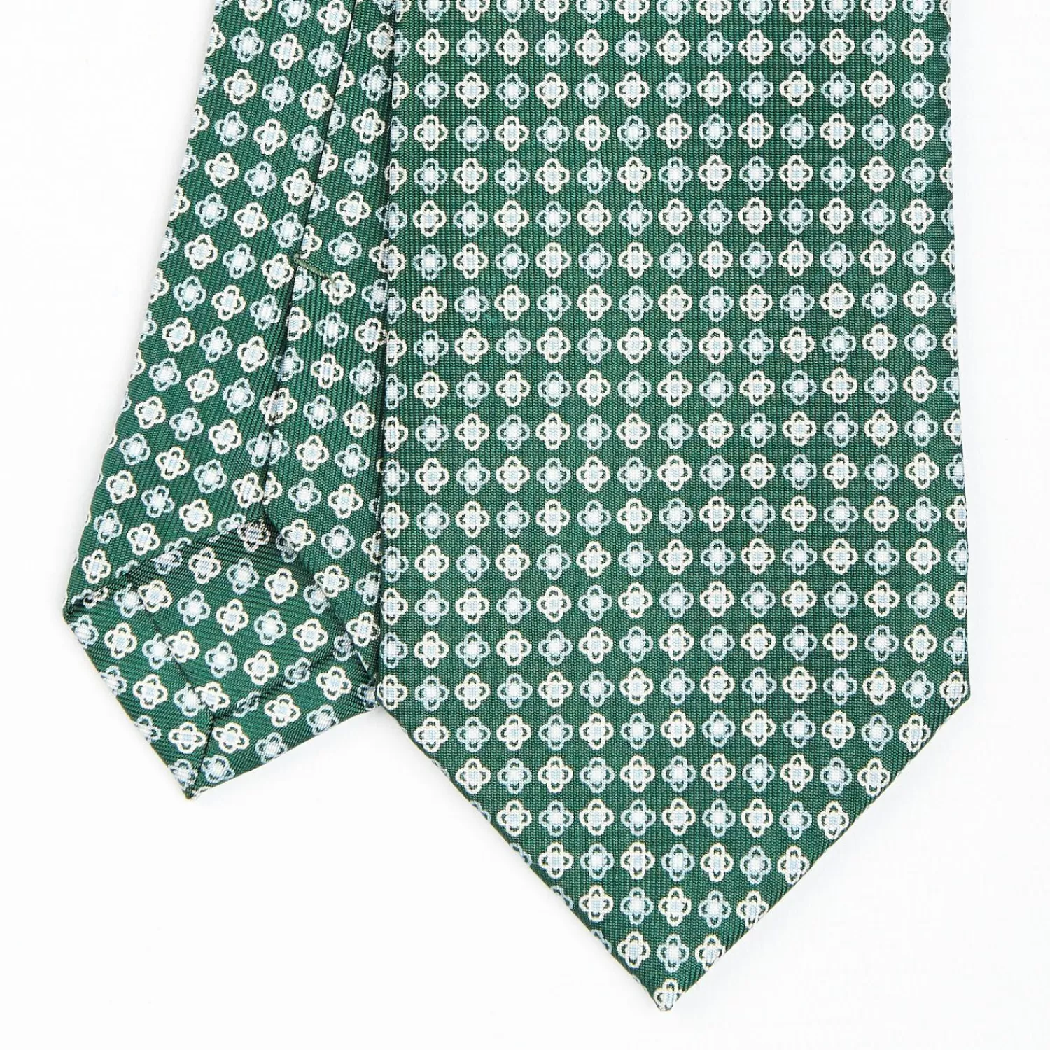 Dark Green Sartorial Classic Silk Tie - Small Flower Pattern>E.Marinella Store