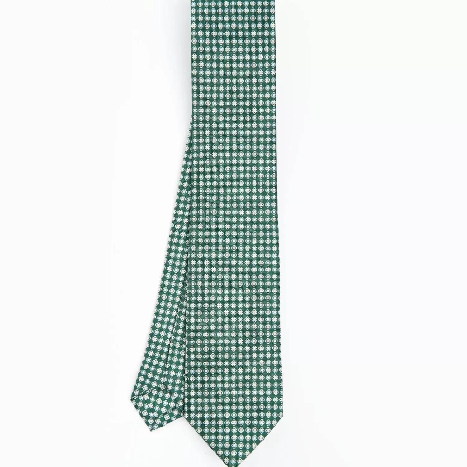 Dark Green Sartorial Classic Silk Tie - Small Flower Pattern>E.Marinella Store