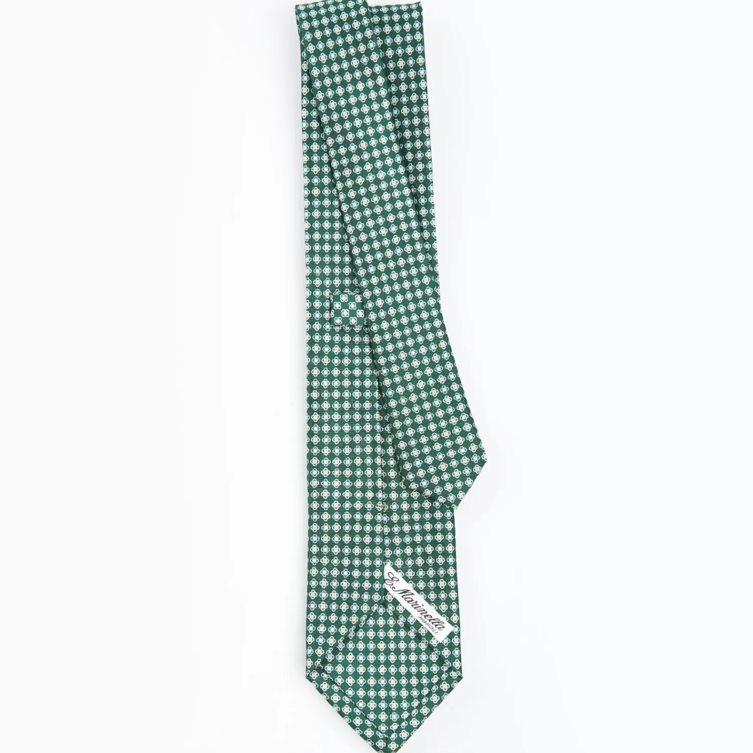 Dark Green Sartorial Classic Silk Tie - Small Flower Pattern>E.Marinella Store