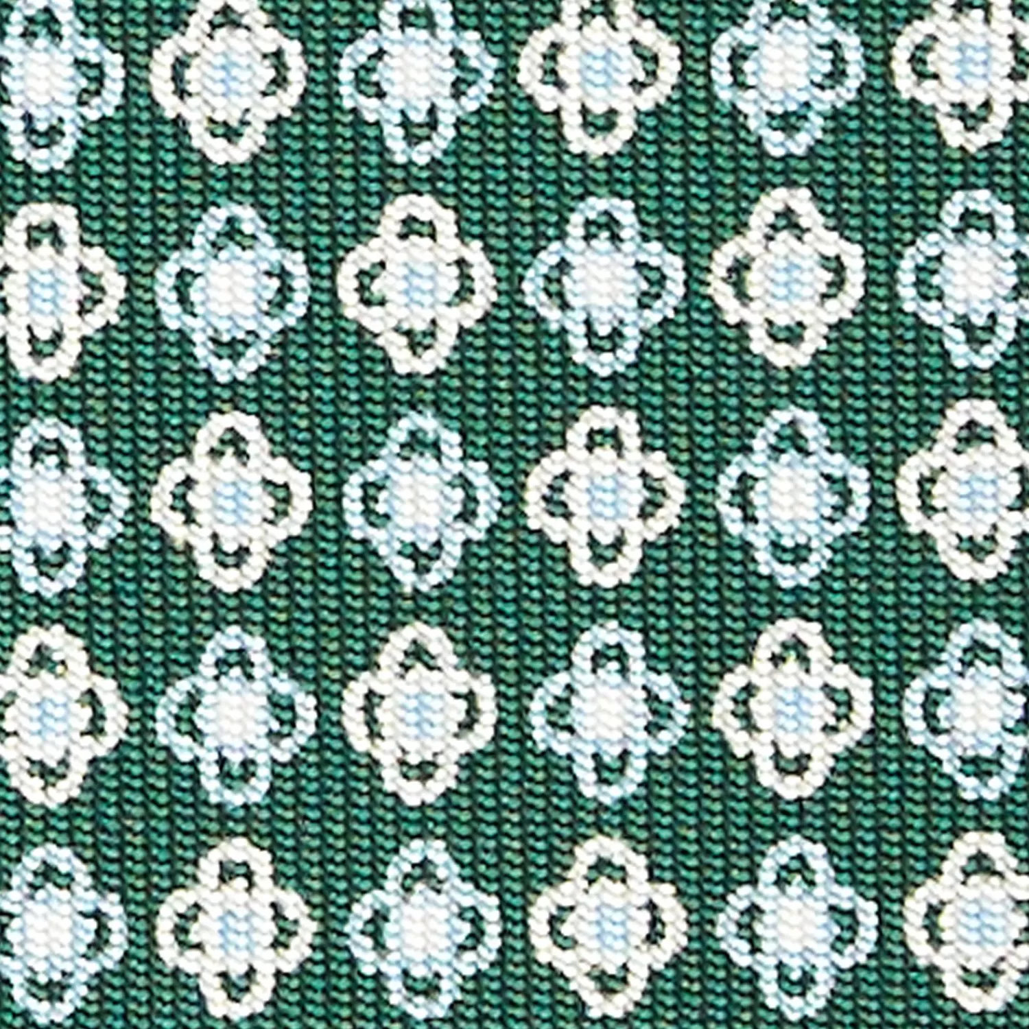 Dark Green Sartorial Classic Silk Tie - Small Flower Pattern>E.Marinella Store