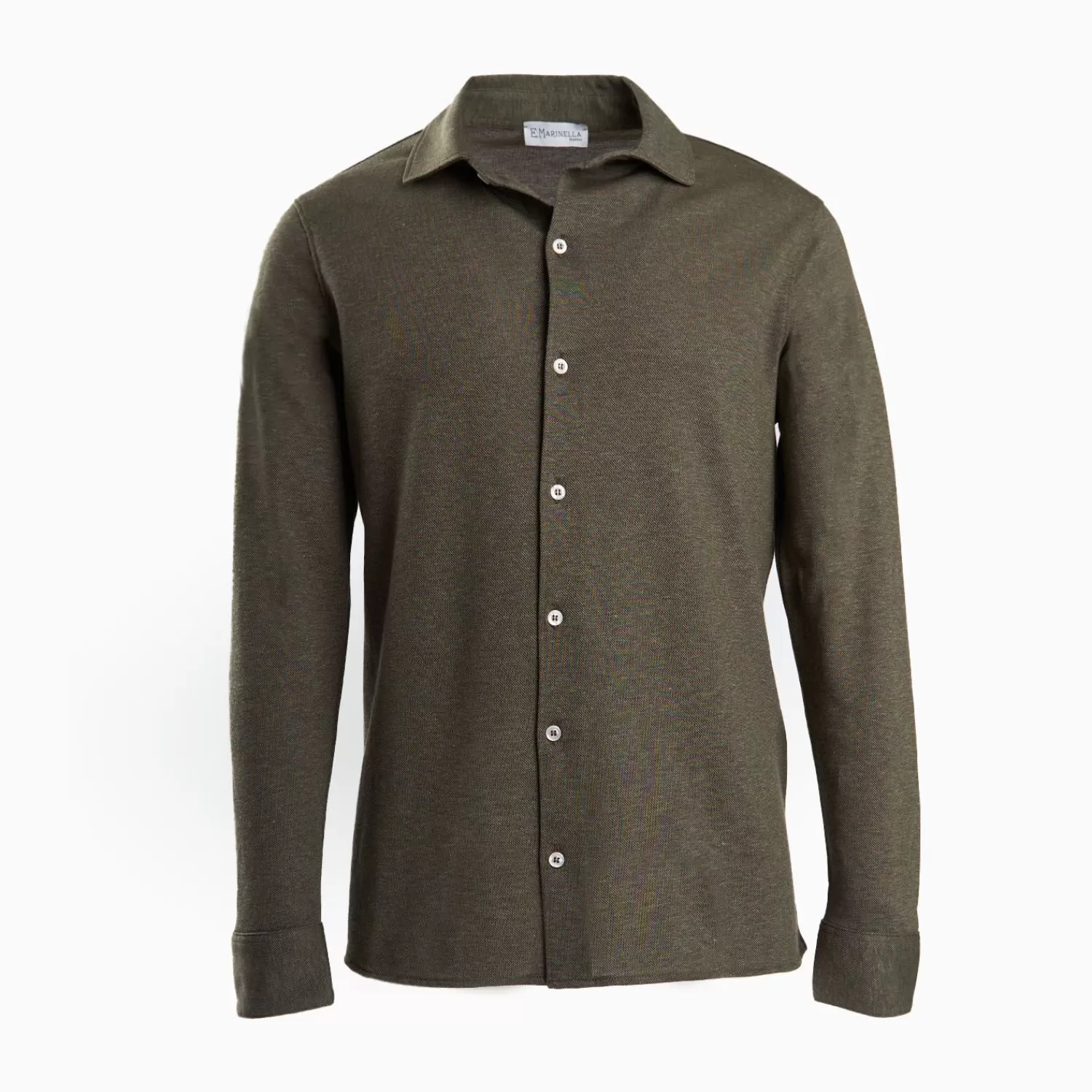 Dark Green Shirt In Cotton And Cashmere>E.Marinella Discount