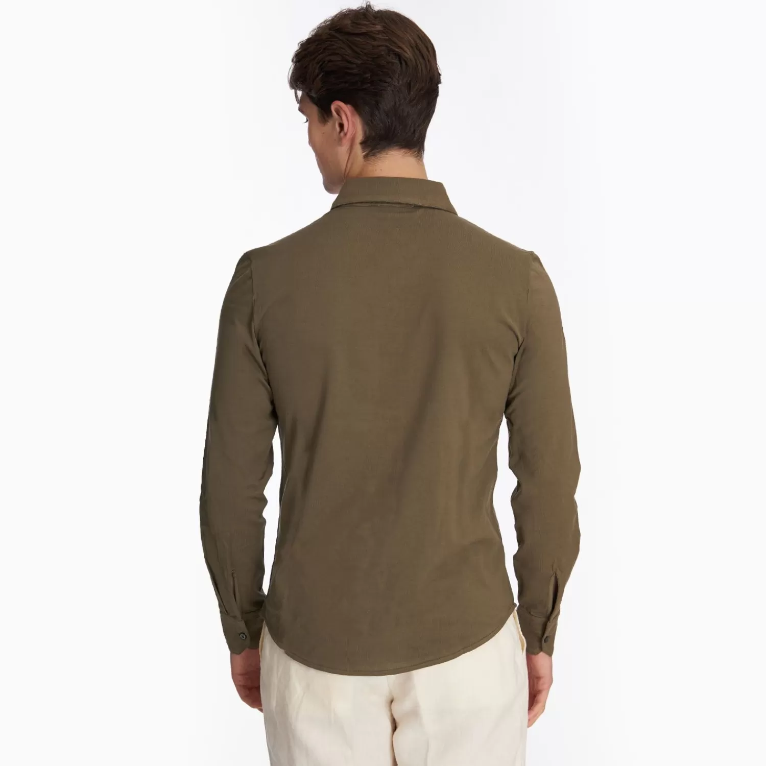 Dark Green Shirt In Jersey>E.Marinella New