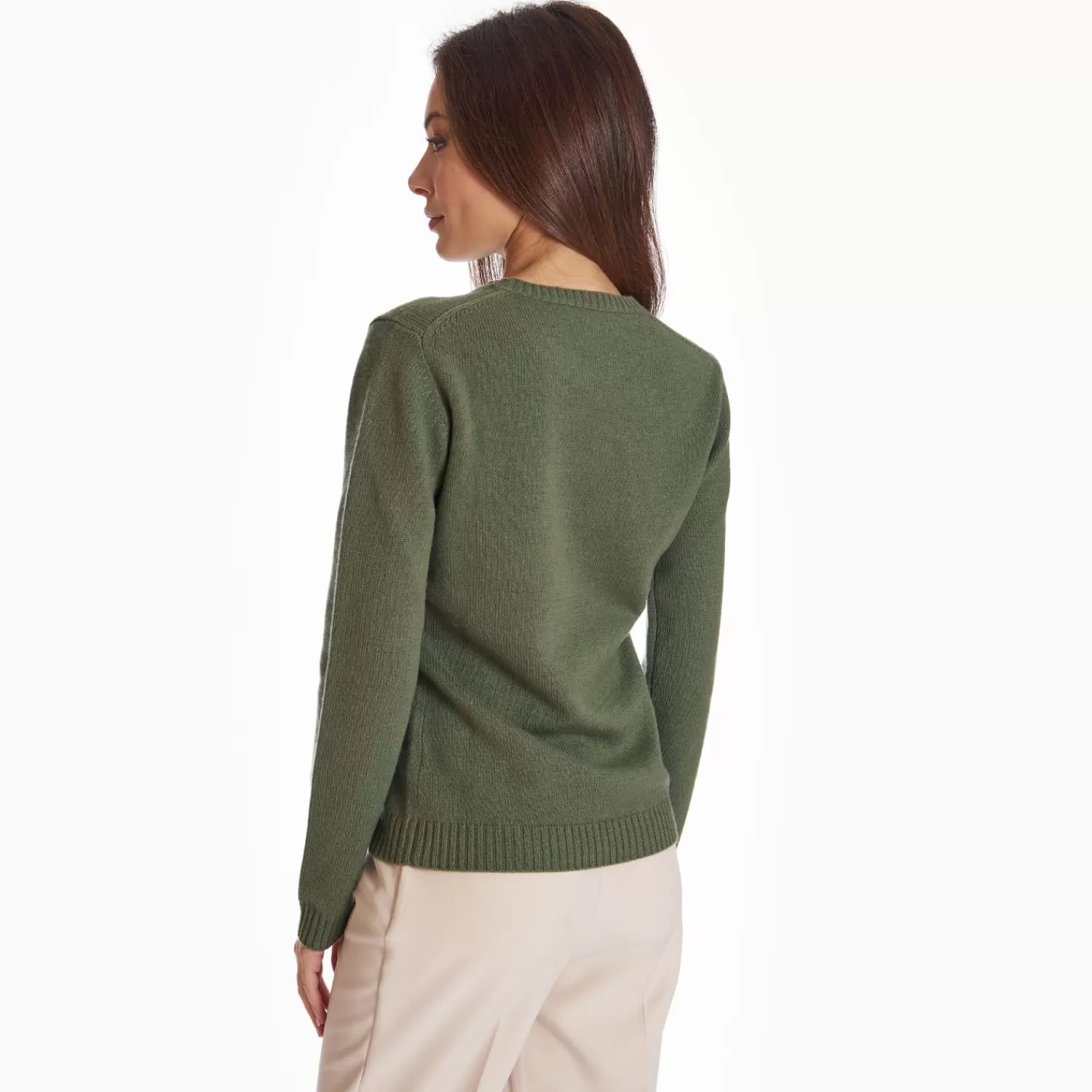 Dark Green Wool And Cashmere Crewneck>E.Marinella Cheap