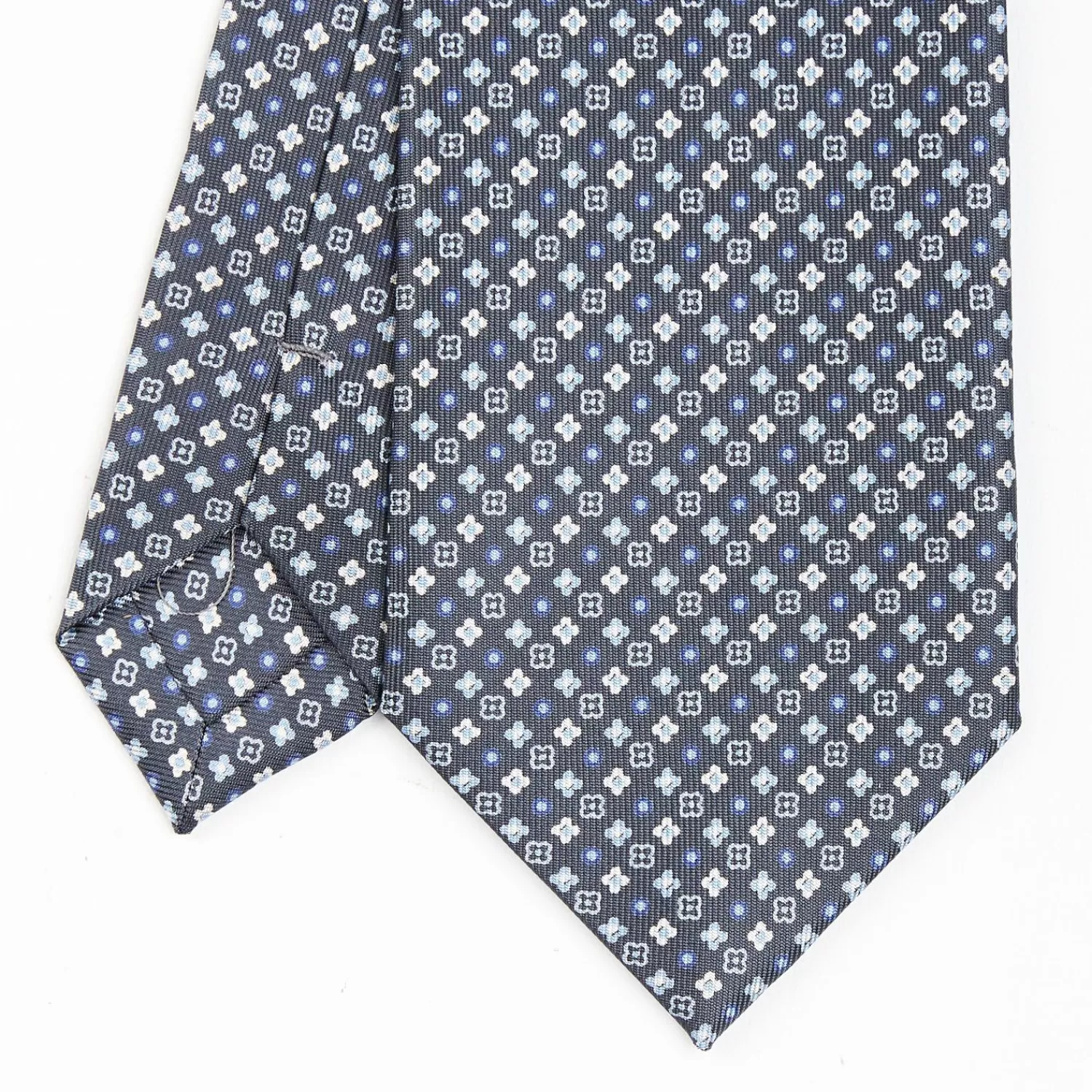 Dark Grey Sartorial Classic Silk Tie - Small Flower Designs>E.Marinella Cheap