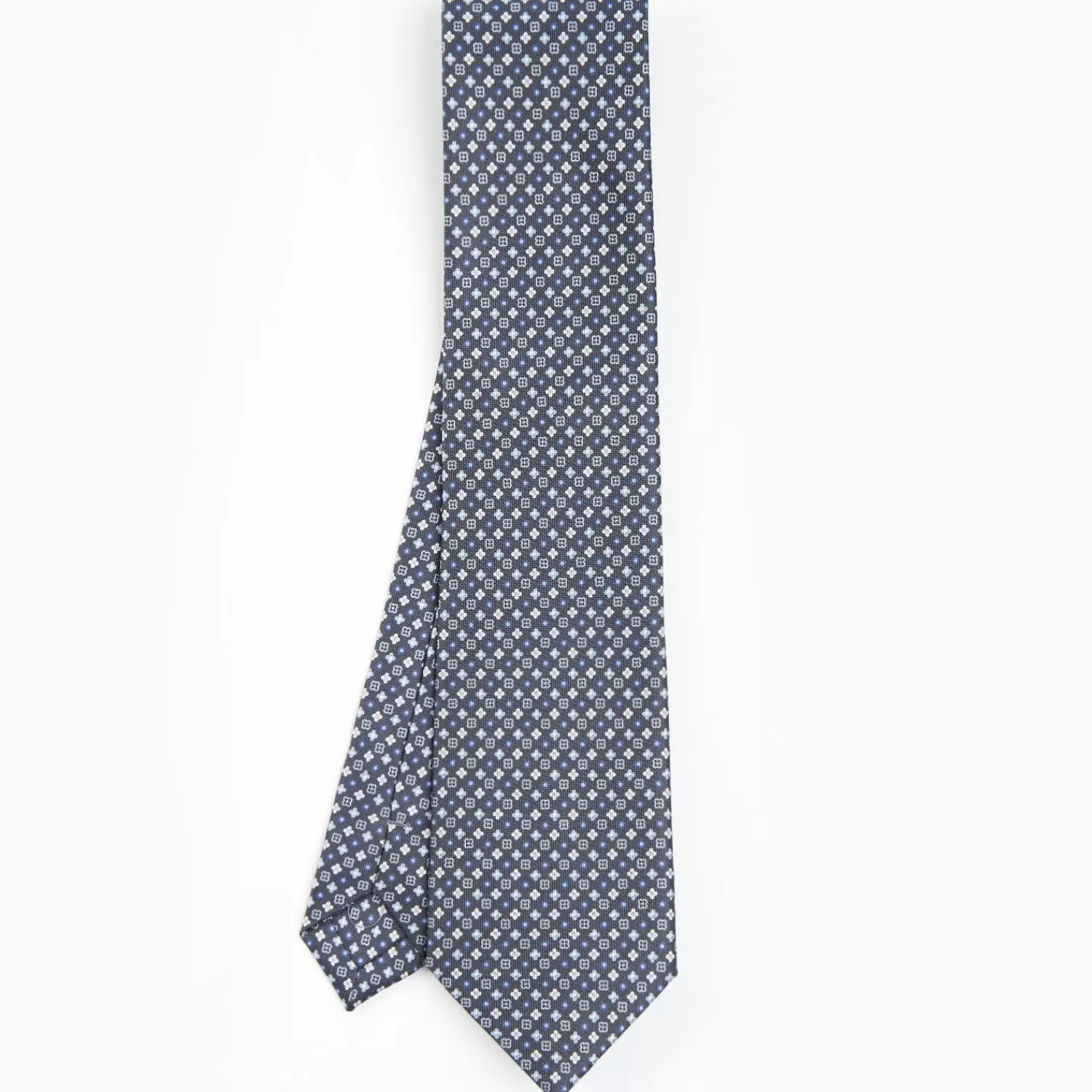 Dark Grey Sartorial Classic Silk Tie - Small Flower Designs>E.Marinella Cheap