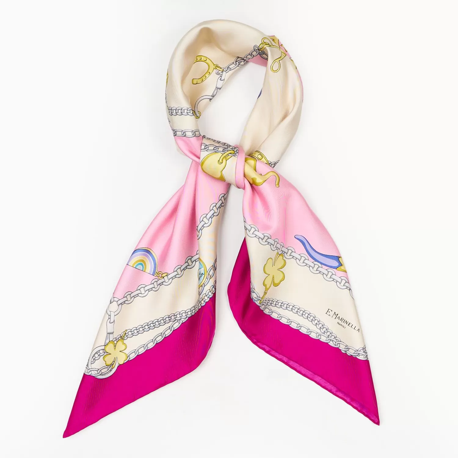 Fuchsia And Pink Silk Scarf 90 - Luchy Charms>E.Marinella Best