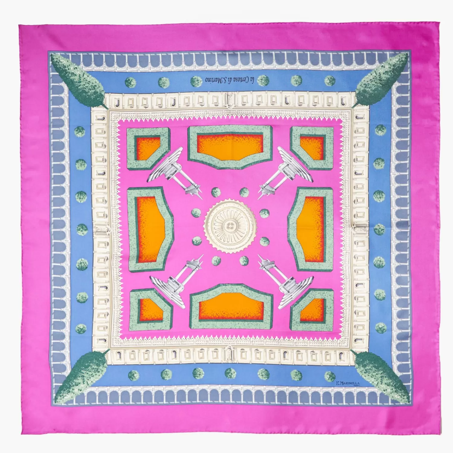 Fuchsia Silk Scarf 90 - Charterhouse Of St. Martin>E.Marinella Discount