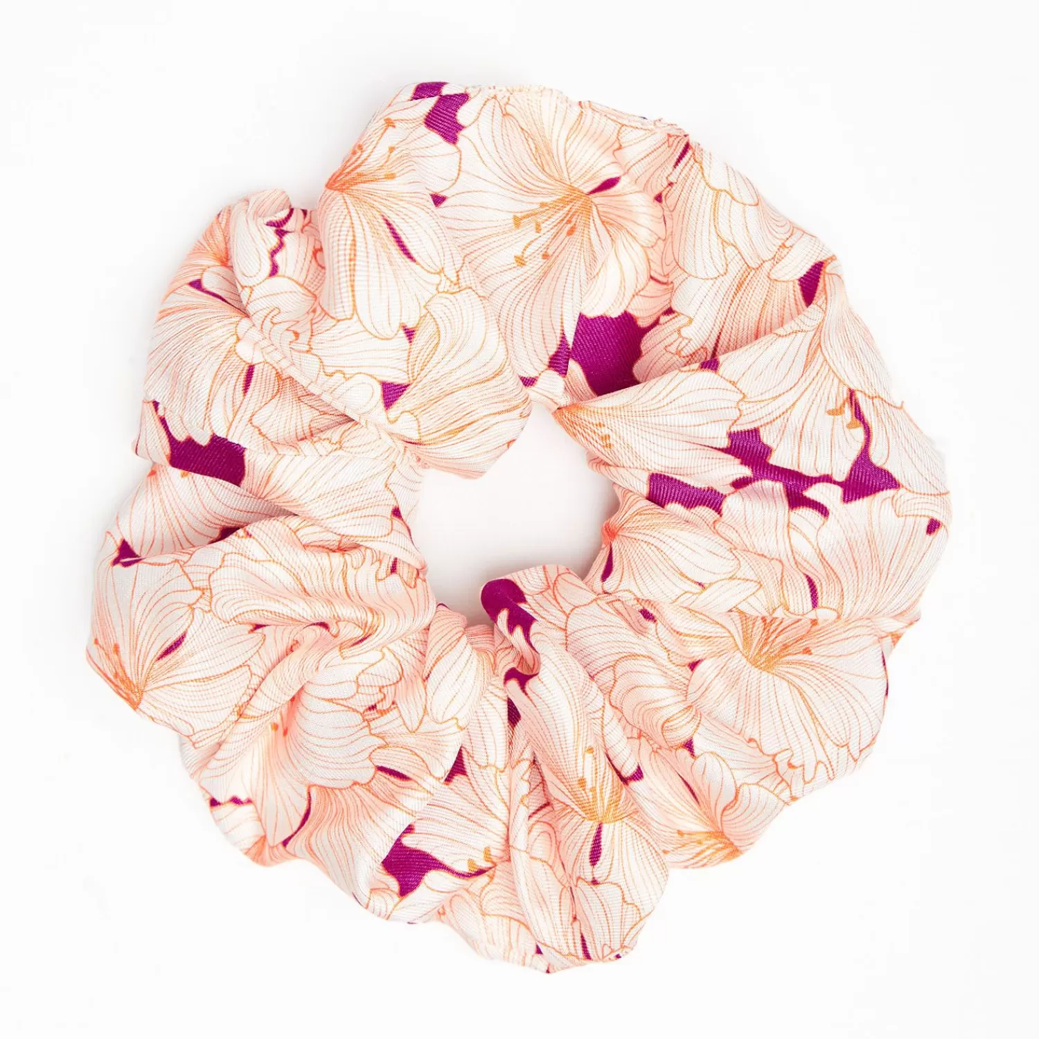 Fuchsia Silk Scrunchie - Floral Patterns>E.Marinella Flash Sale