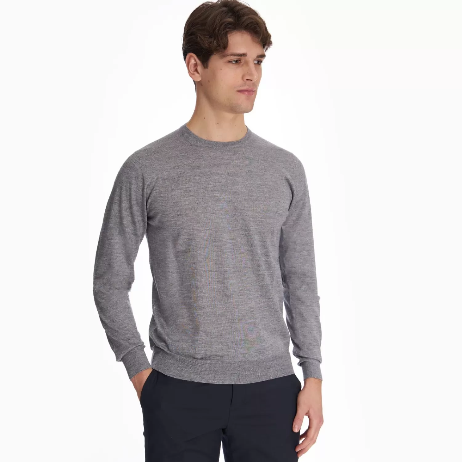 Gray Cashmere And Silk Sweater>E.Marinella Store