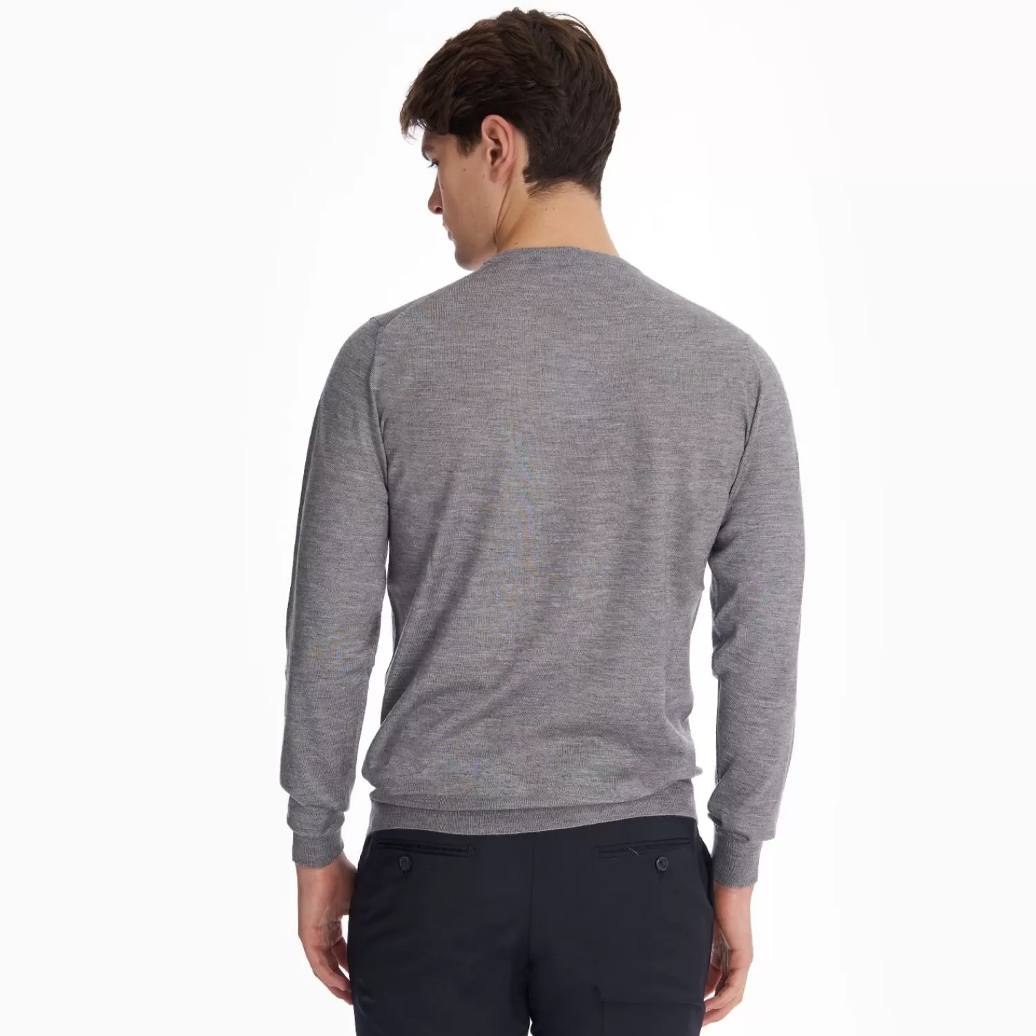 Gray Cashmere And Silk Sweater>E.Marinella Store